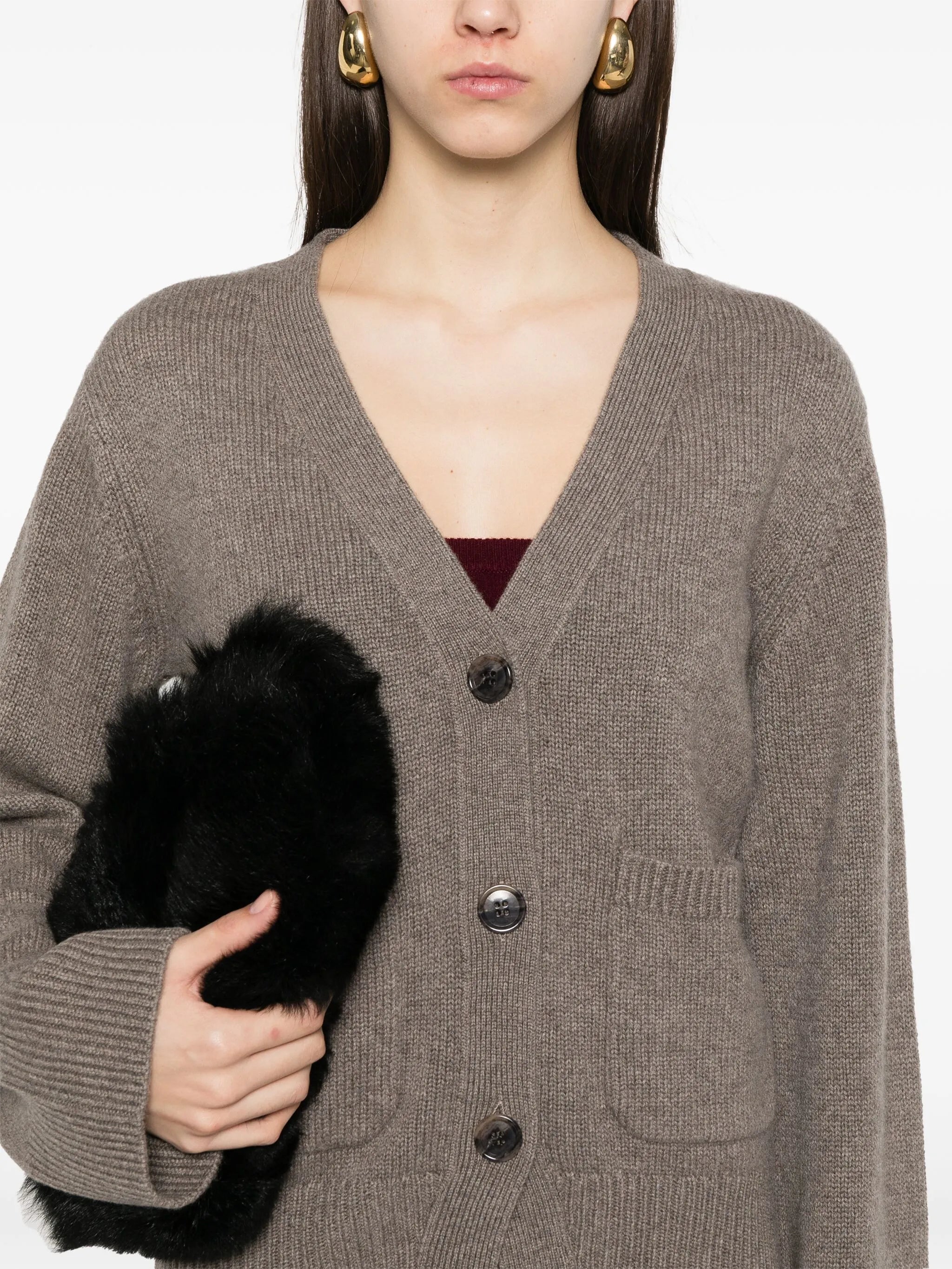 The Danni fine-knit patch-pocket cardigan