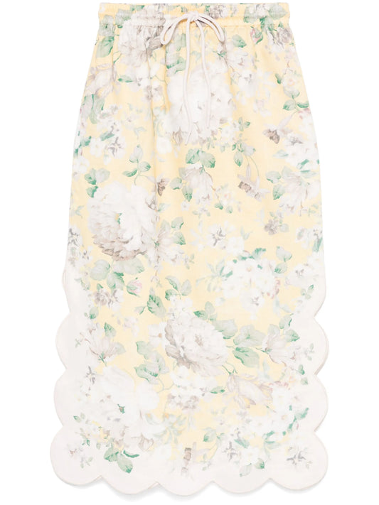 acacia scallop midi skirt