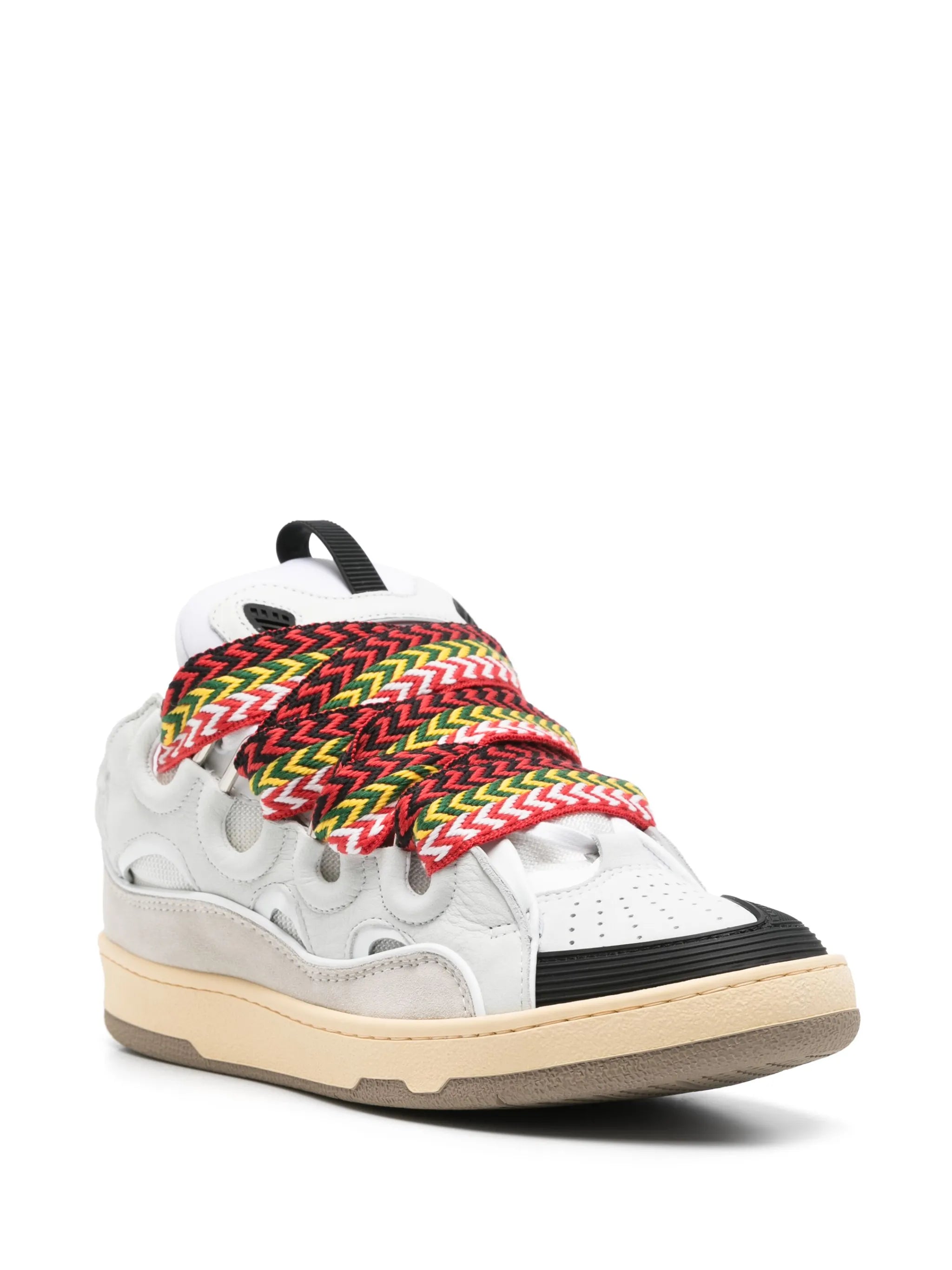 Curb panelled leather sneakers