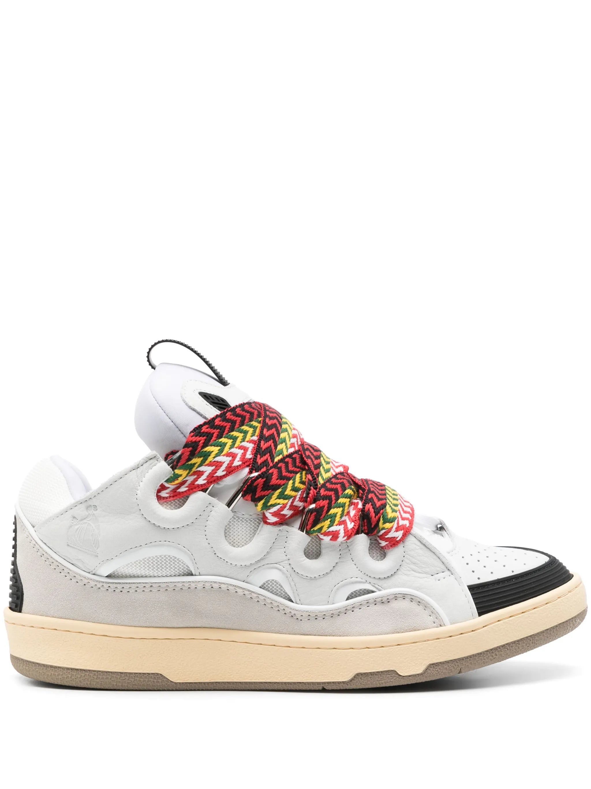 Curb panelled leather sneakers