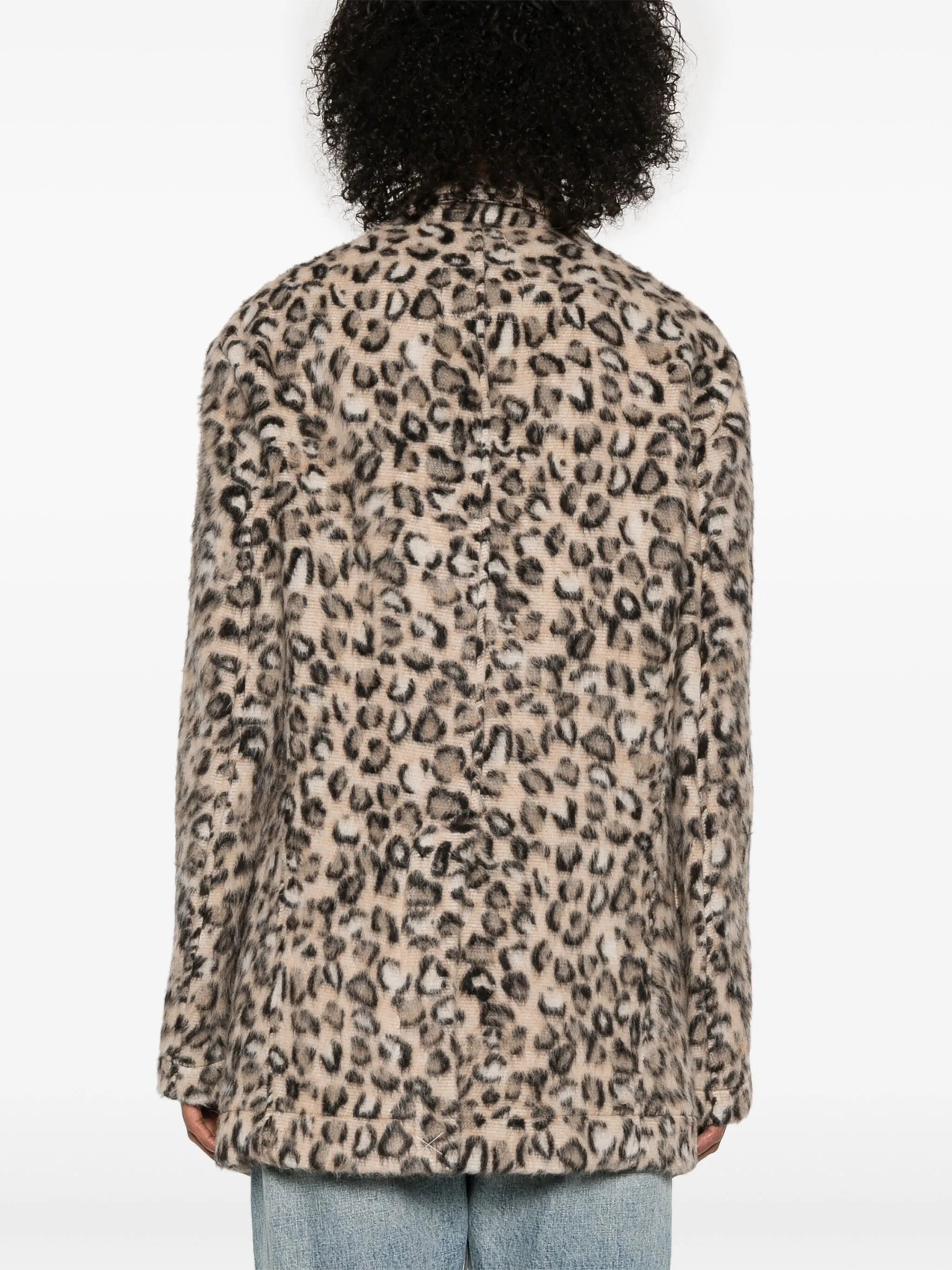 leopard-print ragged blazer