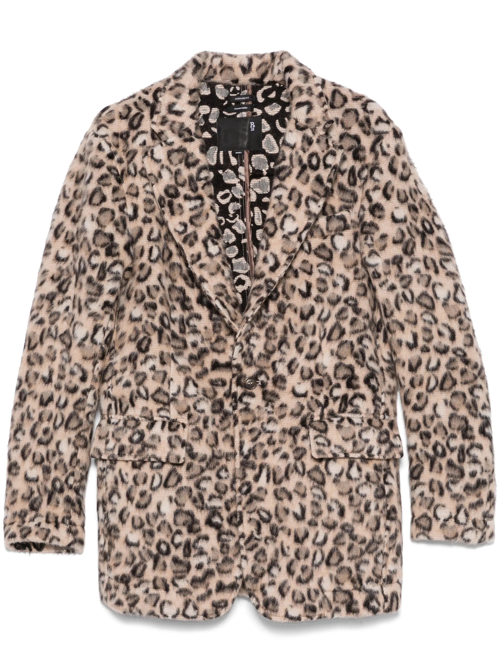 leopard-print ragged blazer