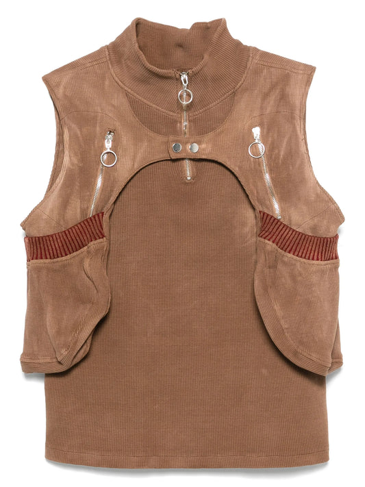 waffle-jersey vest
