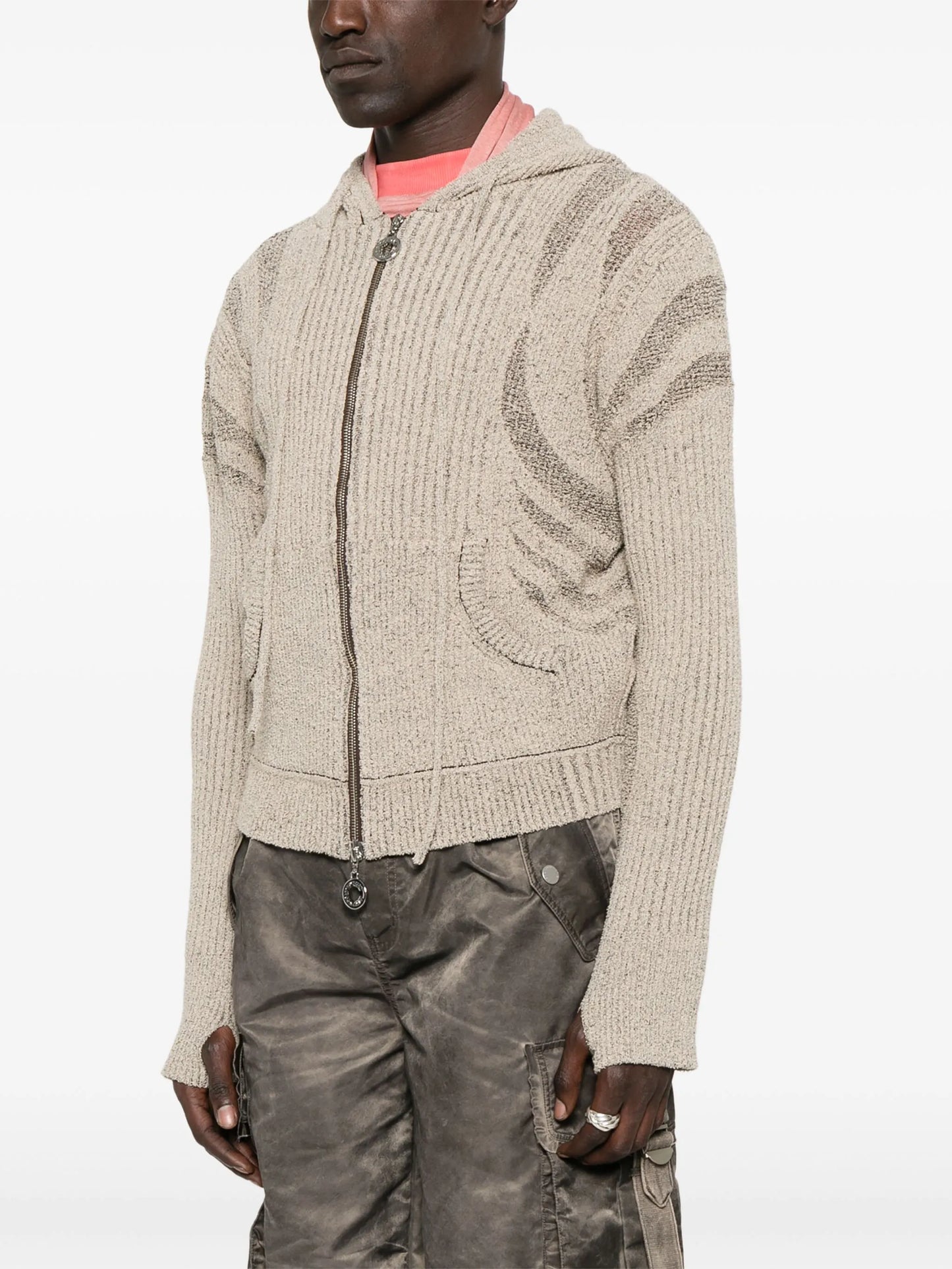 knit zip hoodie