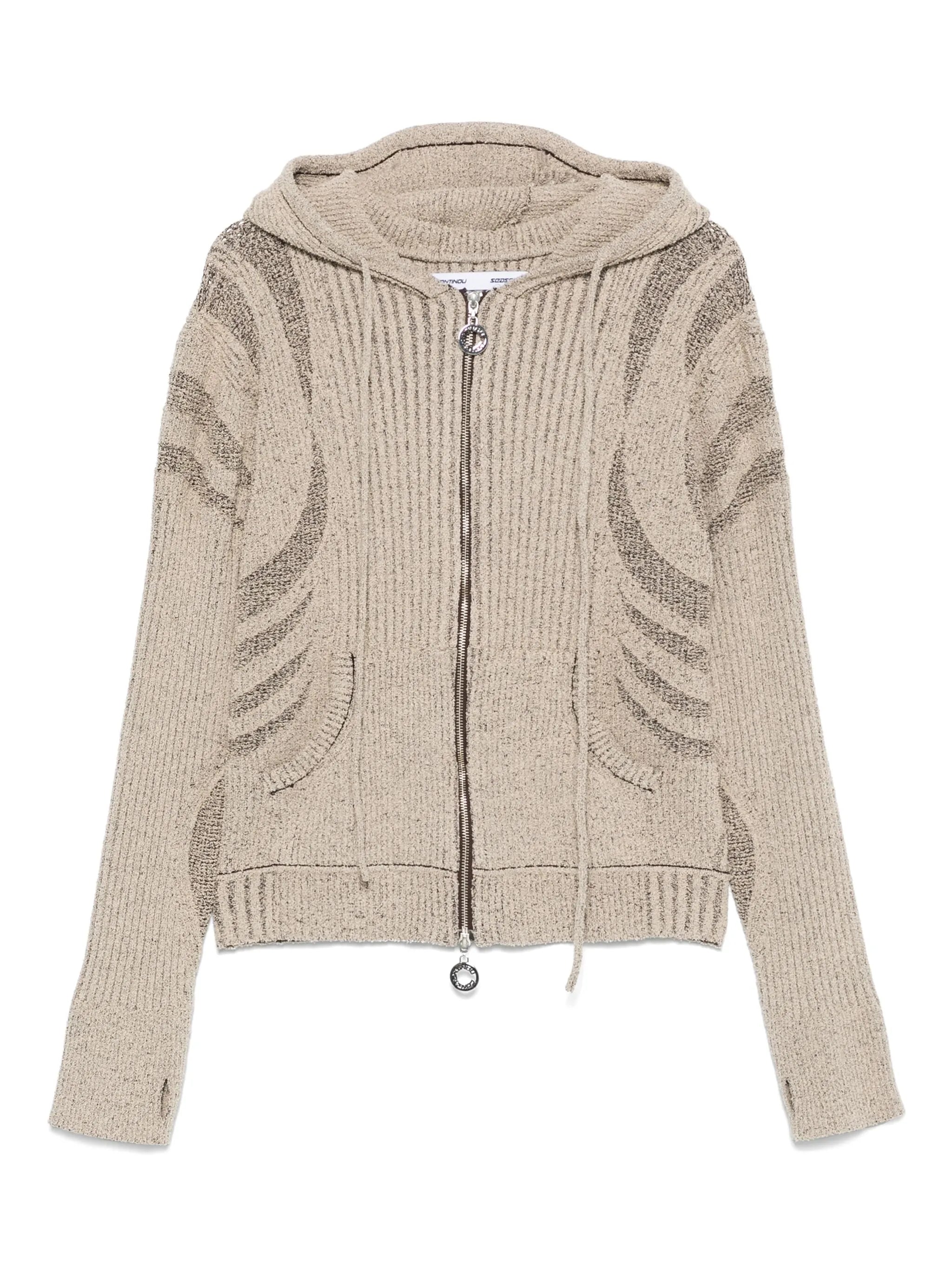 knit zip hoodie