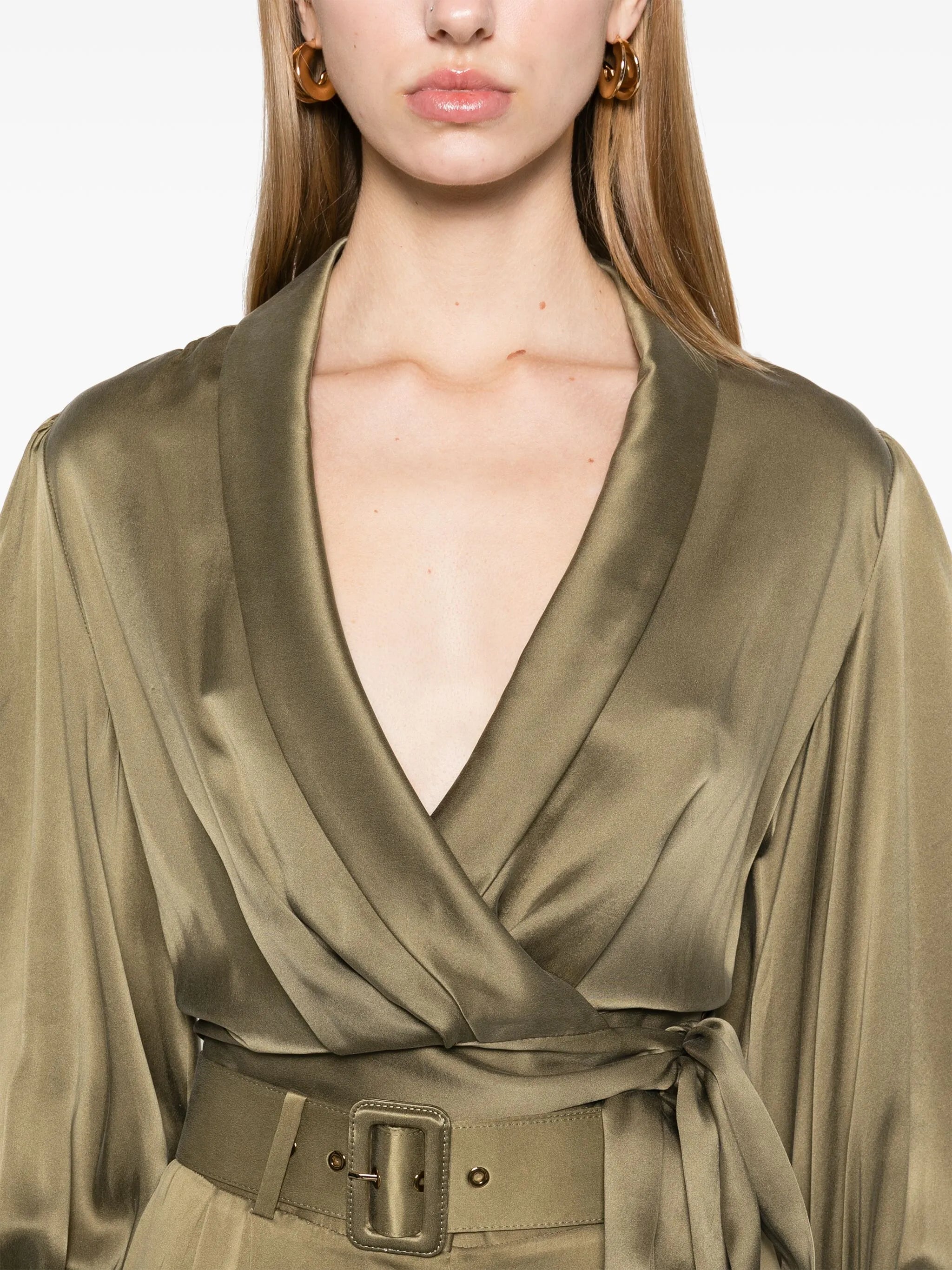silk wrap blouse
