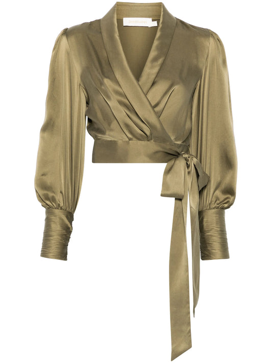 silk wrap blouse