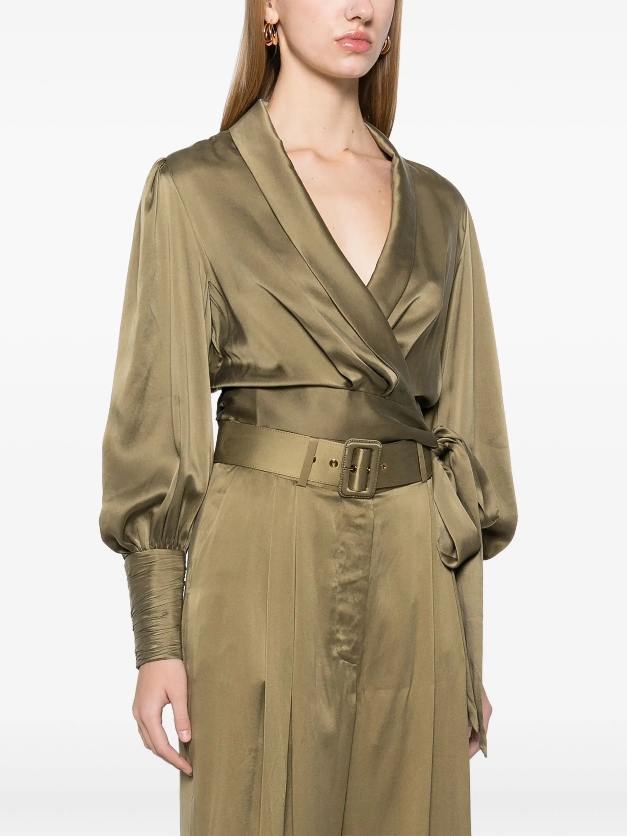 silk wrap blouse