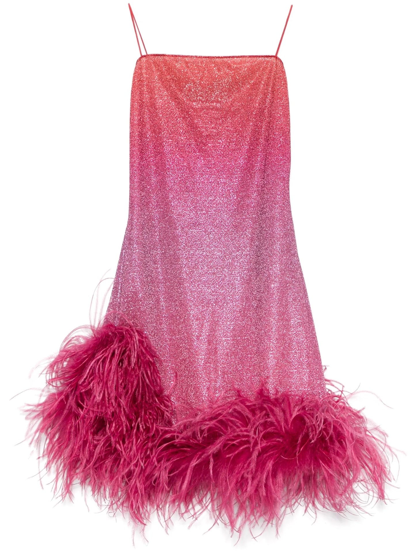 feather-trim mini dress