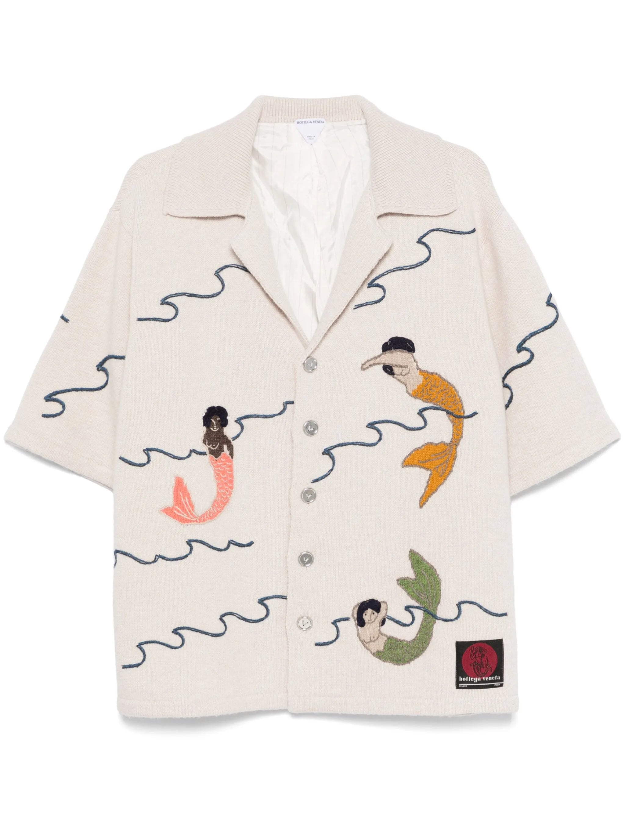 embroidered intarsia shirt