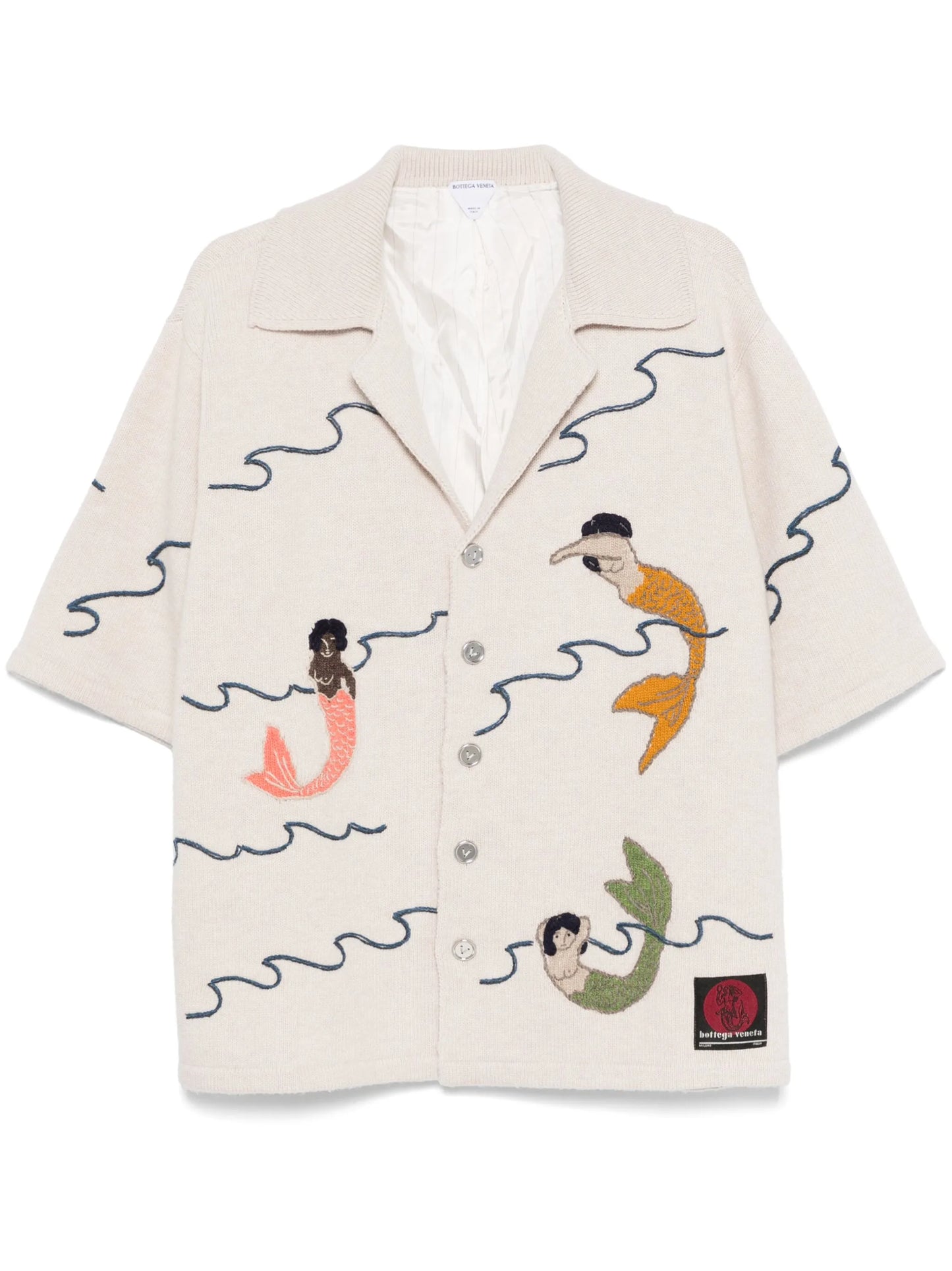 embroidered intarsia shirt