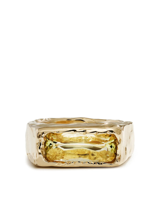 14CT yellow gold Cogency beryl band ring