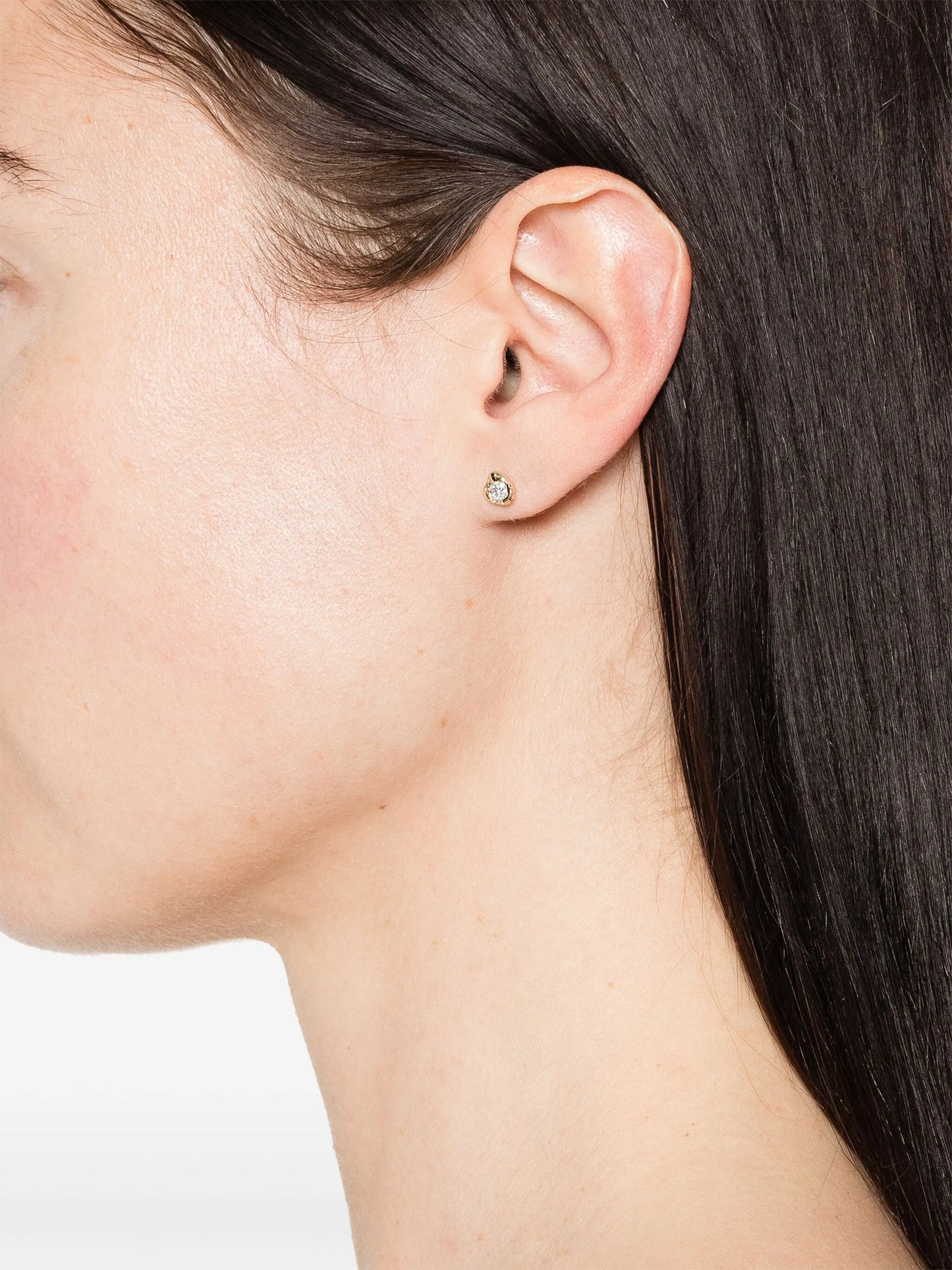 14K yellow gold medium Alfa diamond earrings