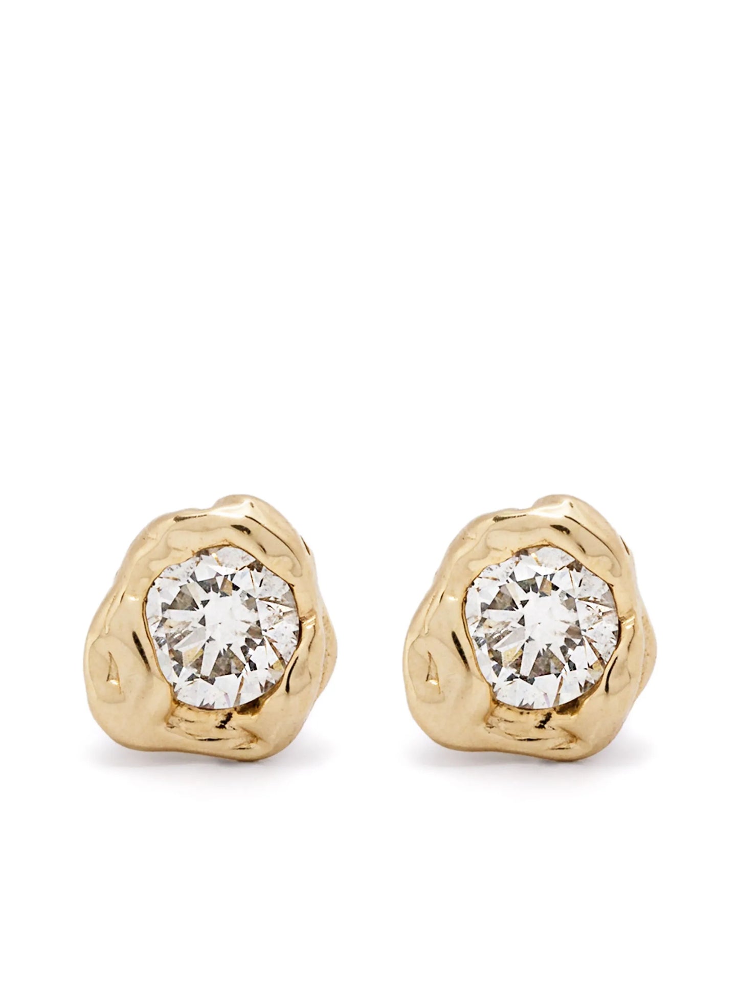 14K yellow gold medium Alfa diamond earrings