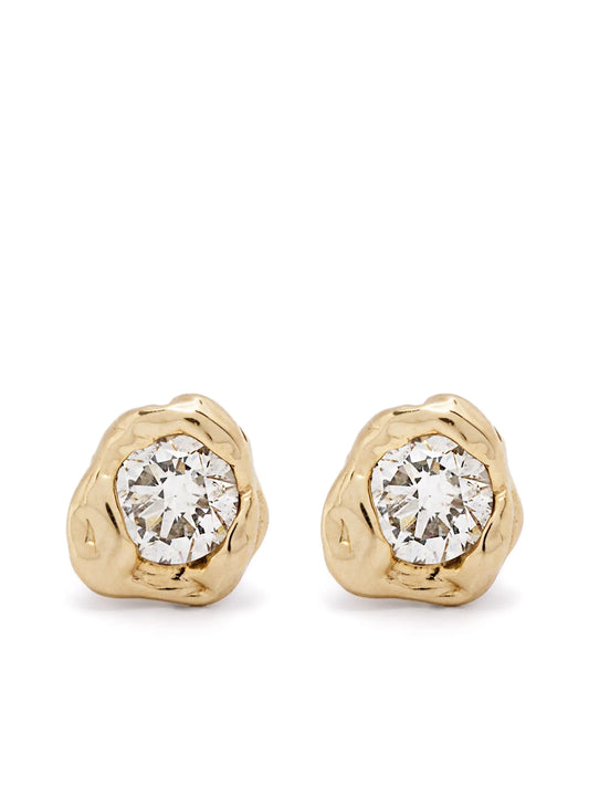 14K yellow gold medium Alfa diamond earrings
