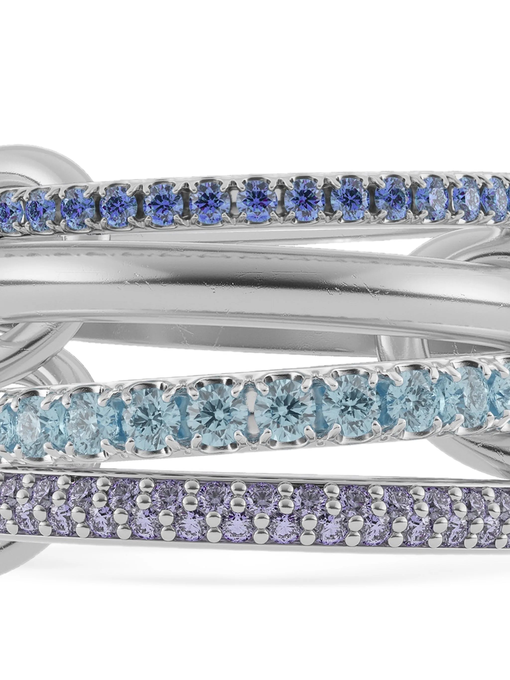 sterling-silver Iris sapphire, tanzanite and aquamarine ring