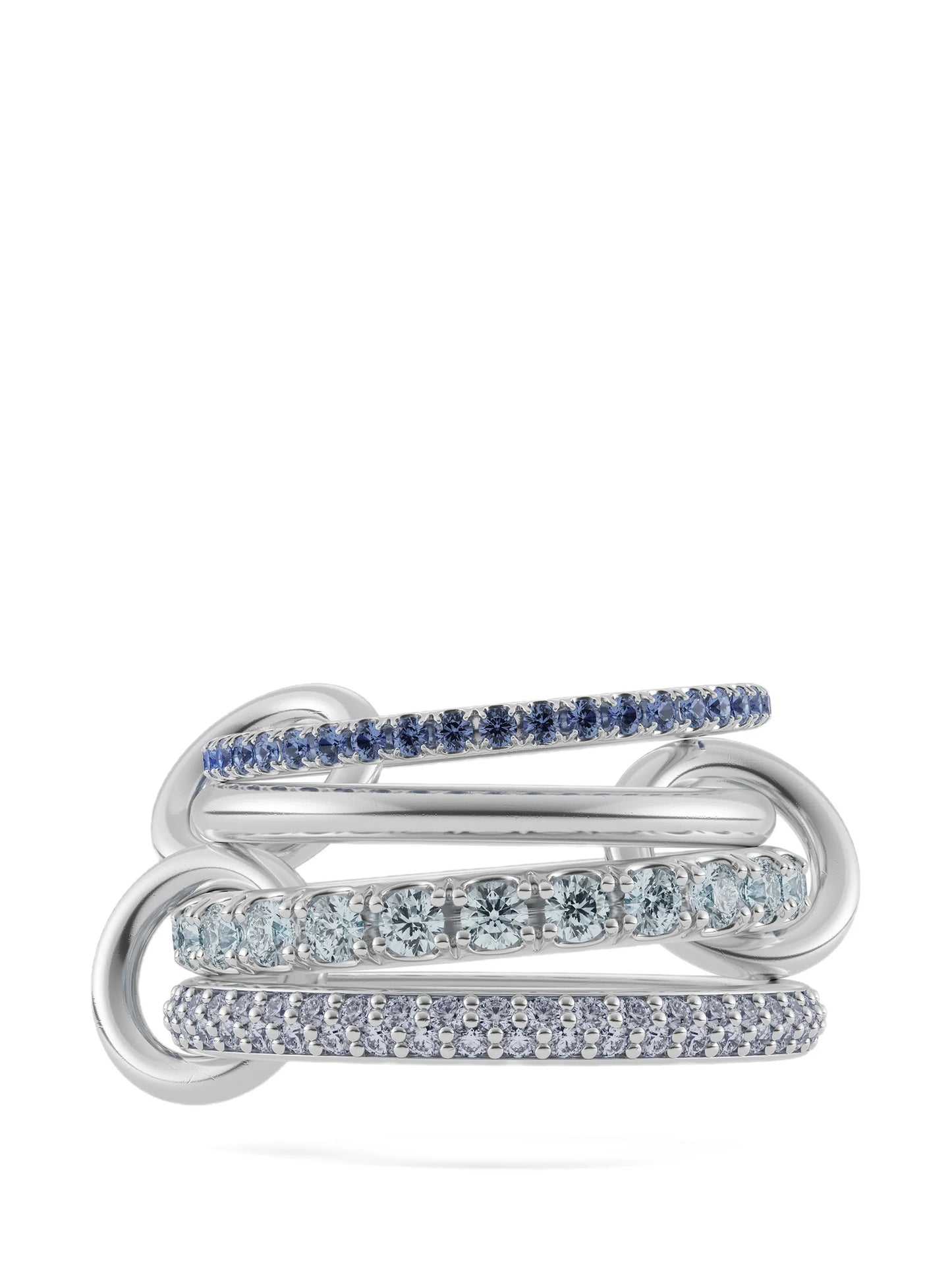 sterling-silver Iris sapphire, tanzanite and aquamarine ring