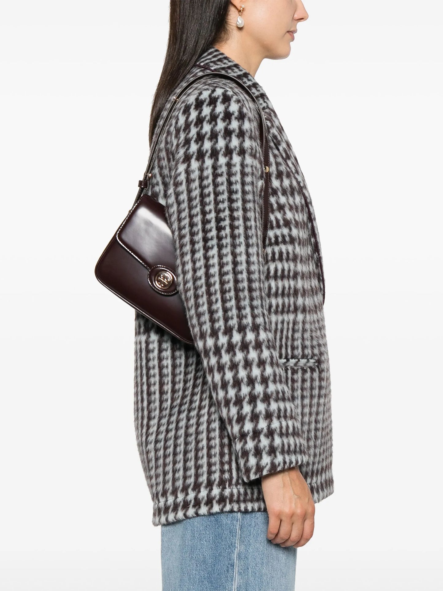 Crosshatched shoulder bag