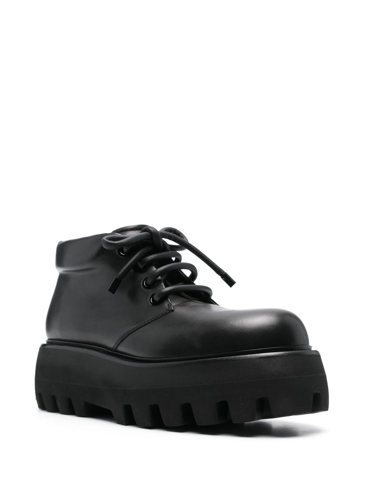 Rubber Scarf platform-sole biker boots