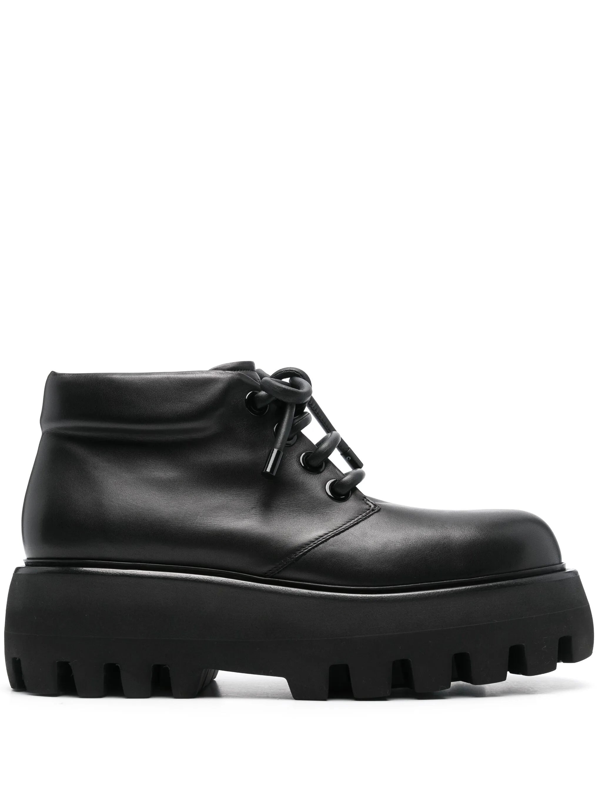 Rubber Scarf platform-sole biker boots