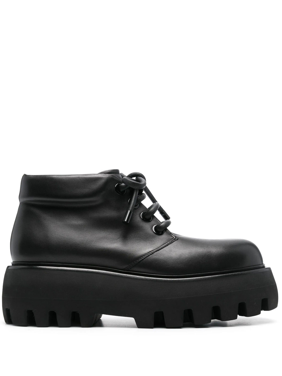 Rubber Scarf platform-sole biker boots