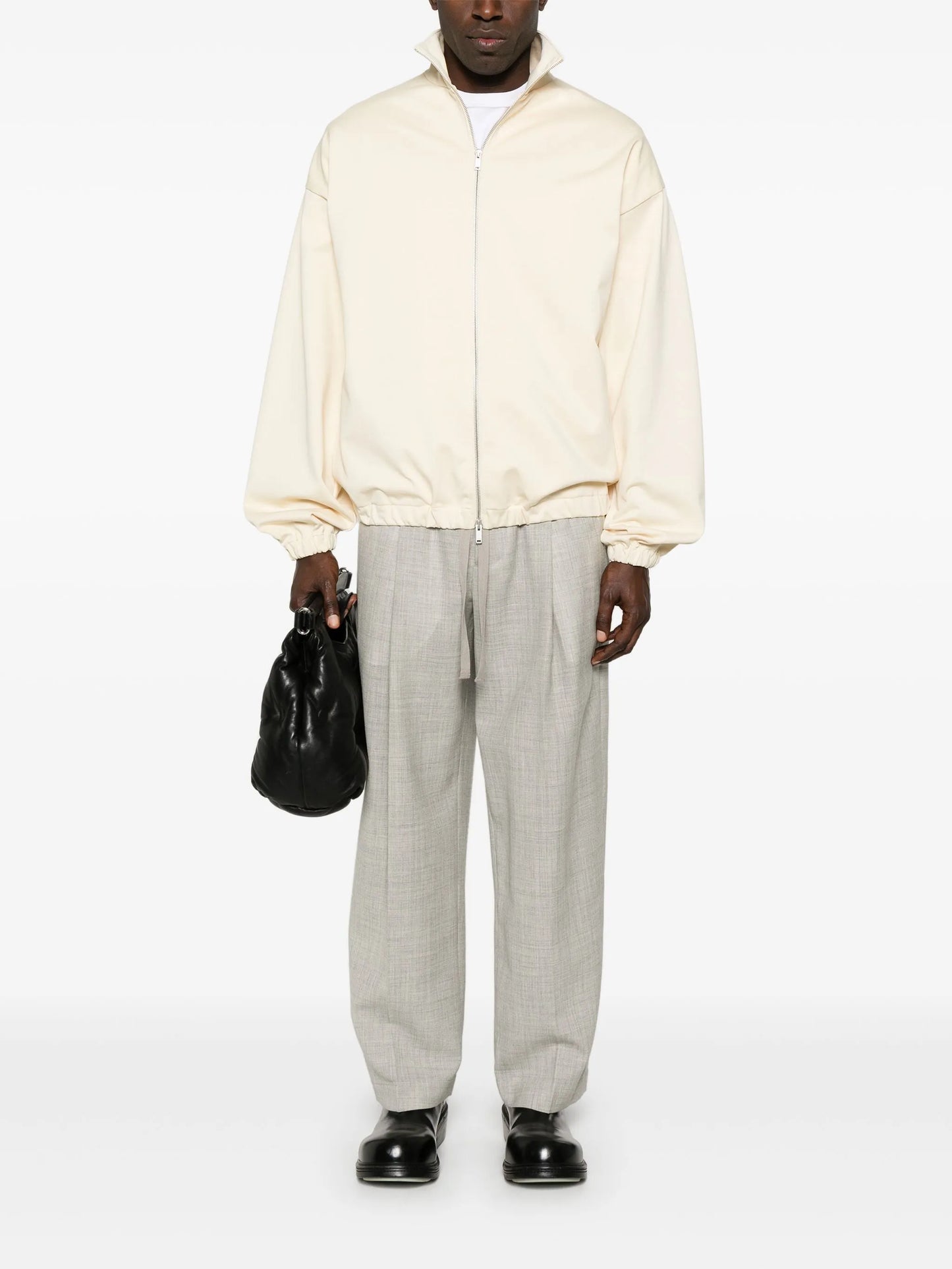 high-neck sweatshirt