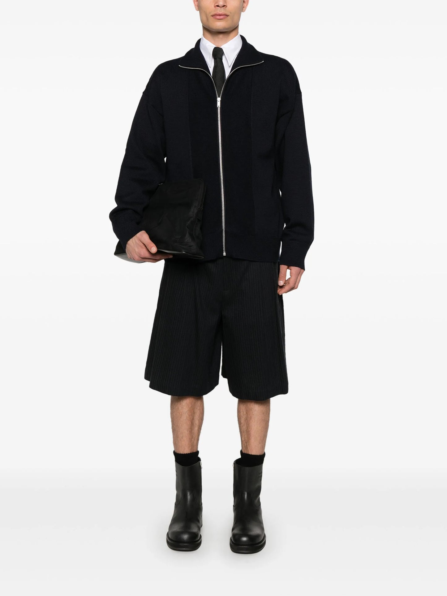 zip-up cardigan