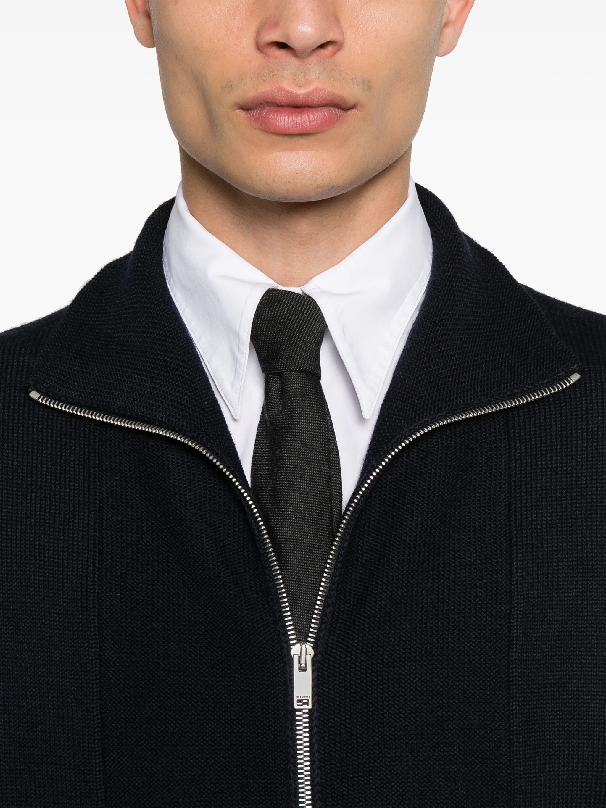 zip-up cardigan