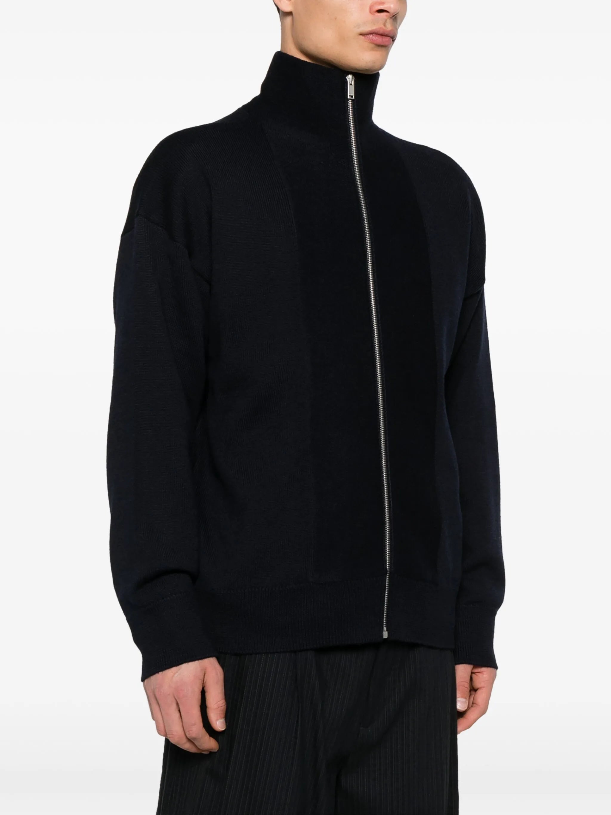 zip-up cardigan