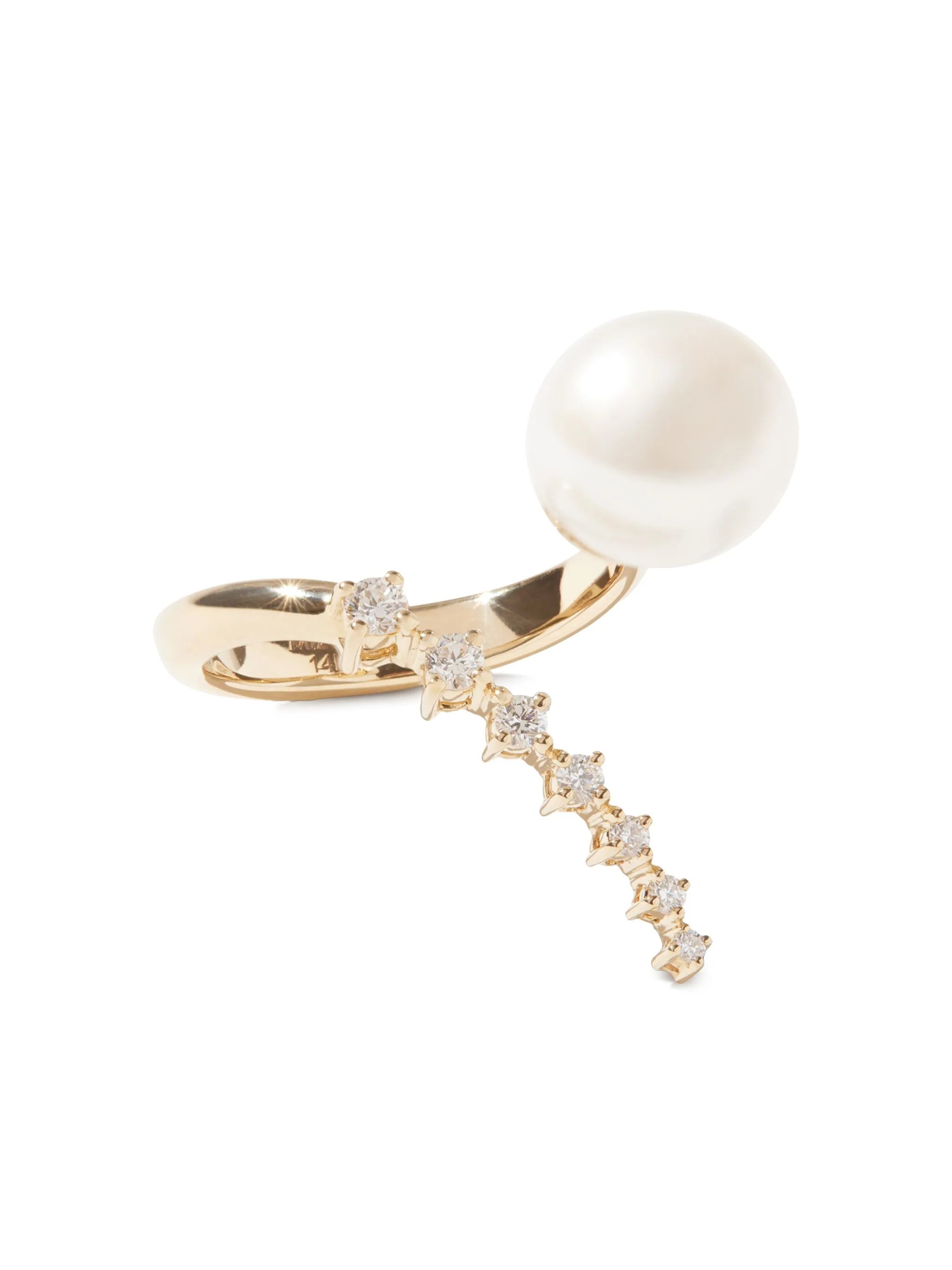 14kt yellow gold Sea Of Beauty pearl and diamond ring