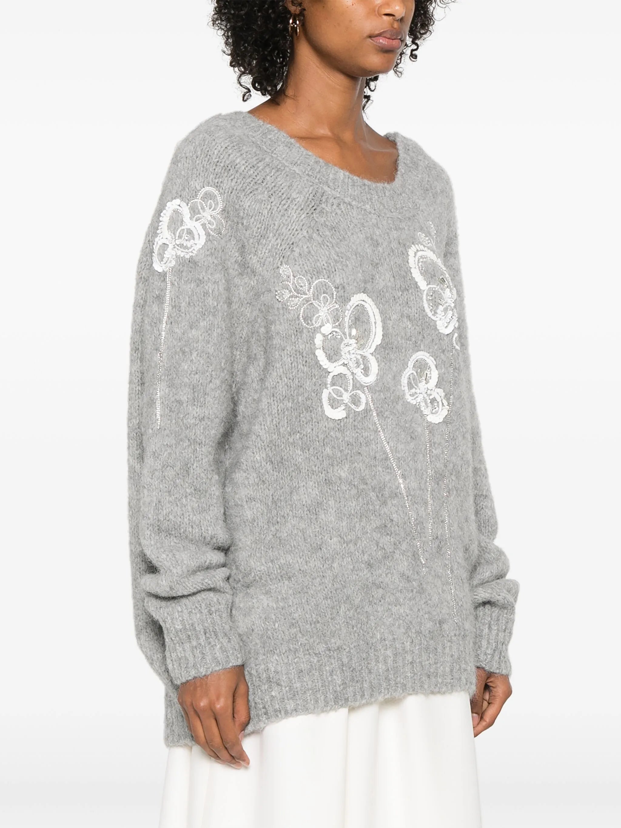 floral-motif sweater