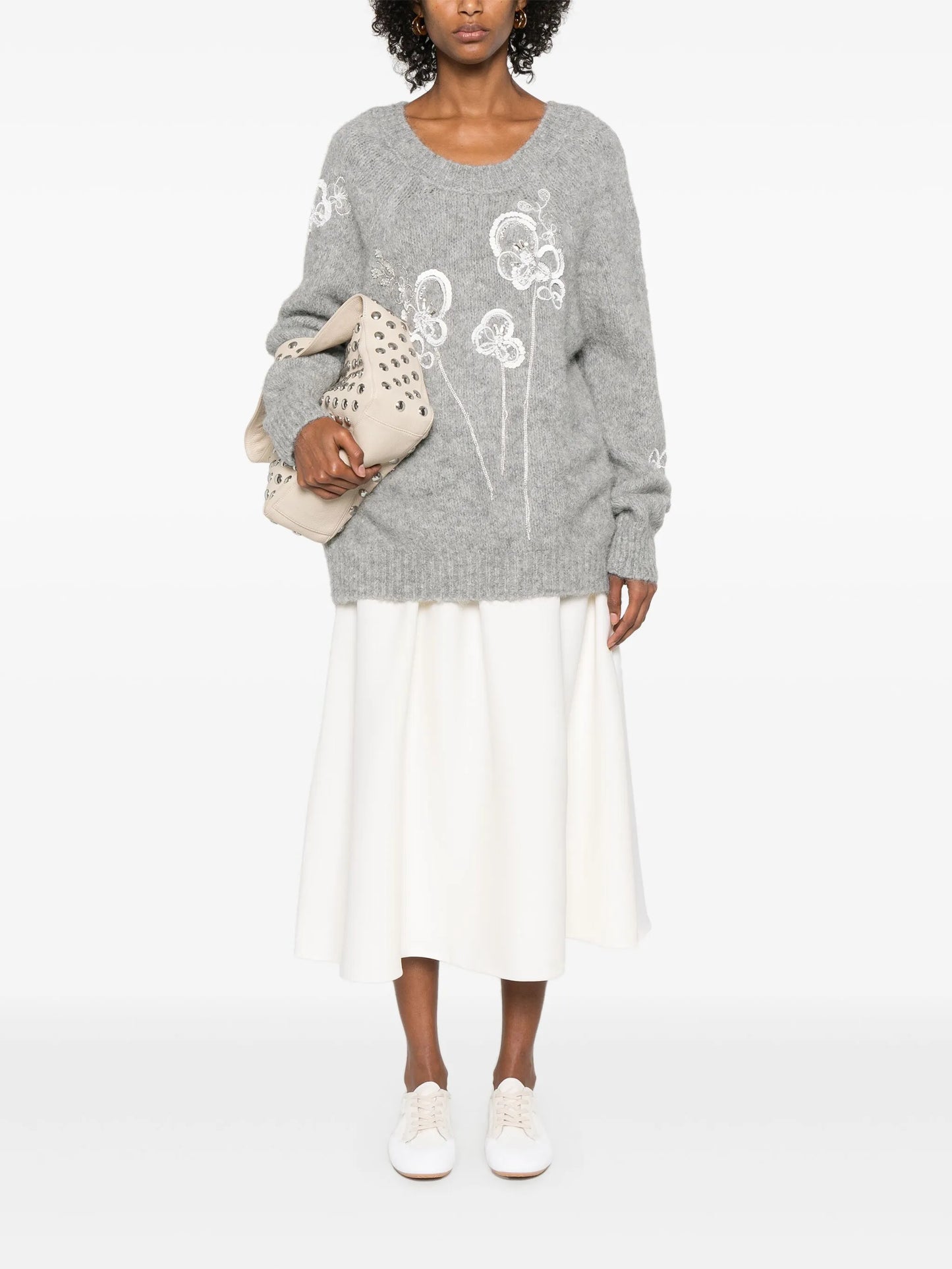 floral-motif sweater
