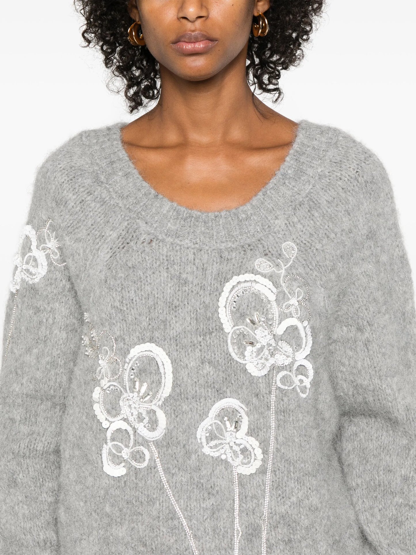 floral-motif sweater