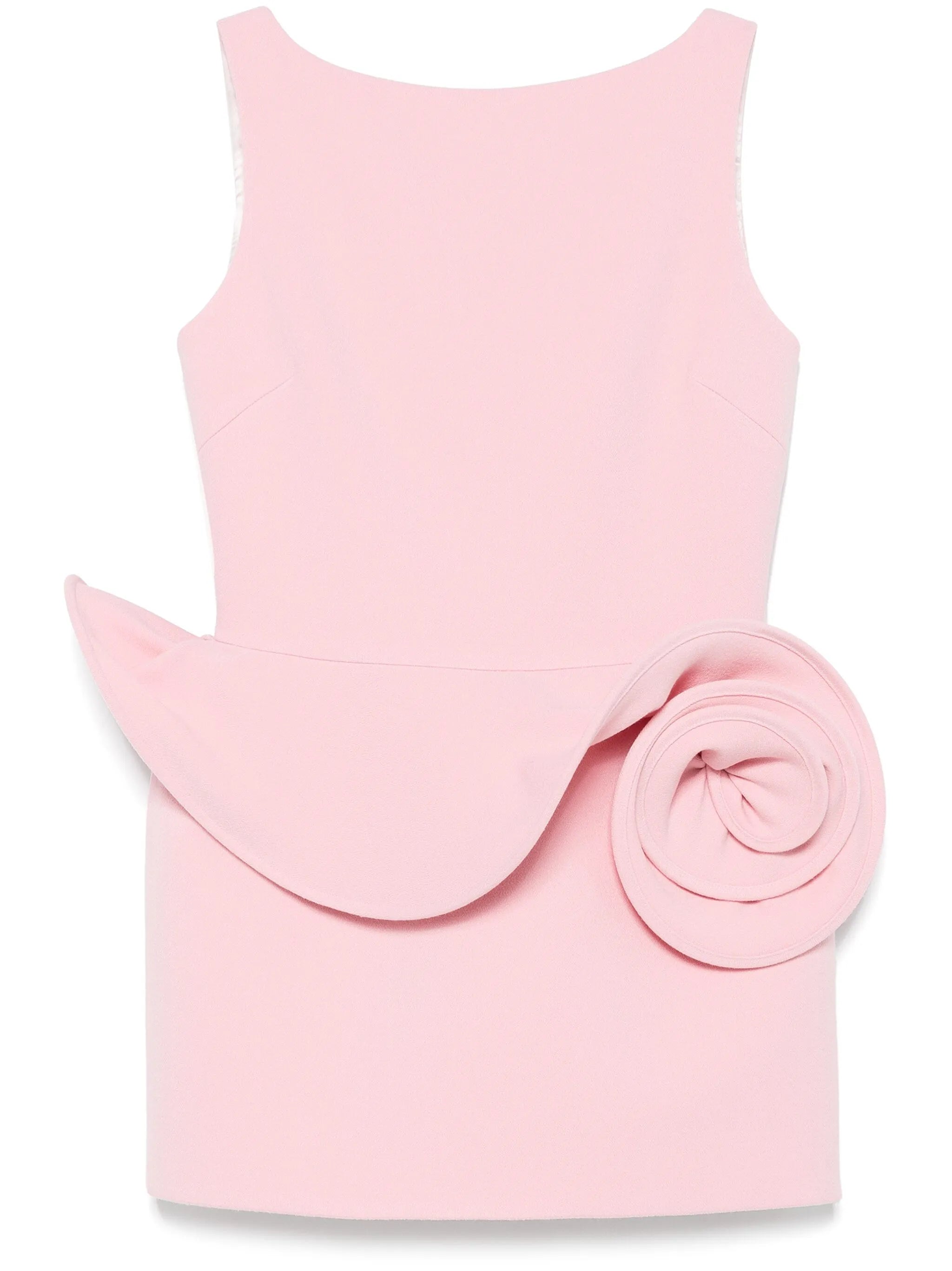 floral-appliqué sheath mini dress