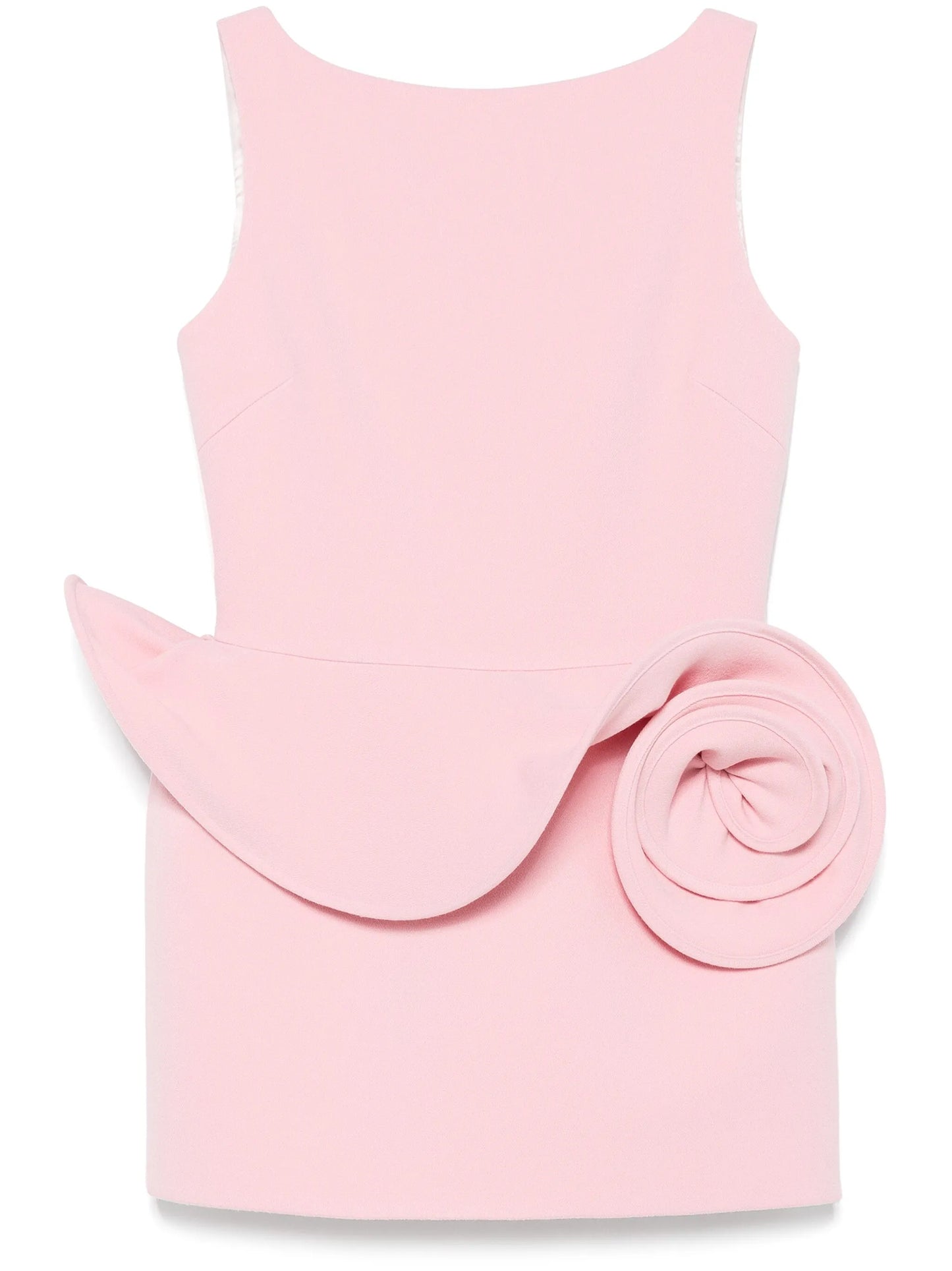 floral-appliqué sheath mini dress