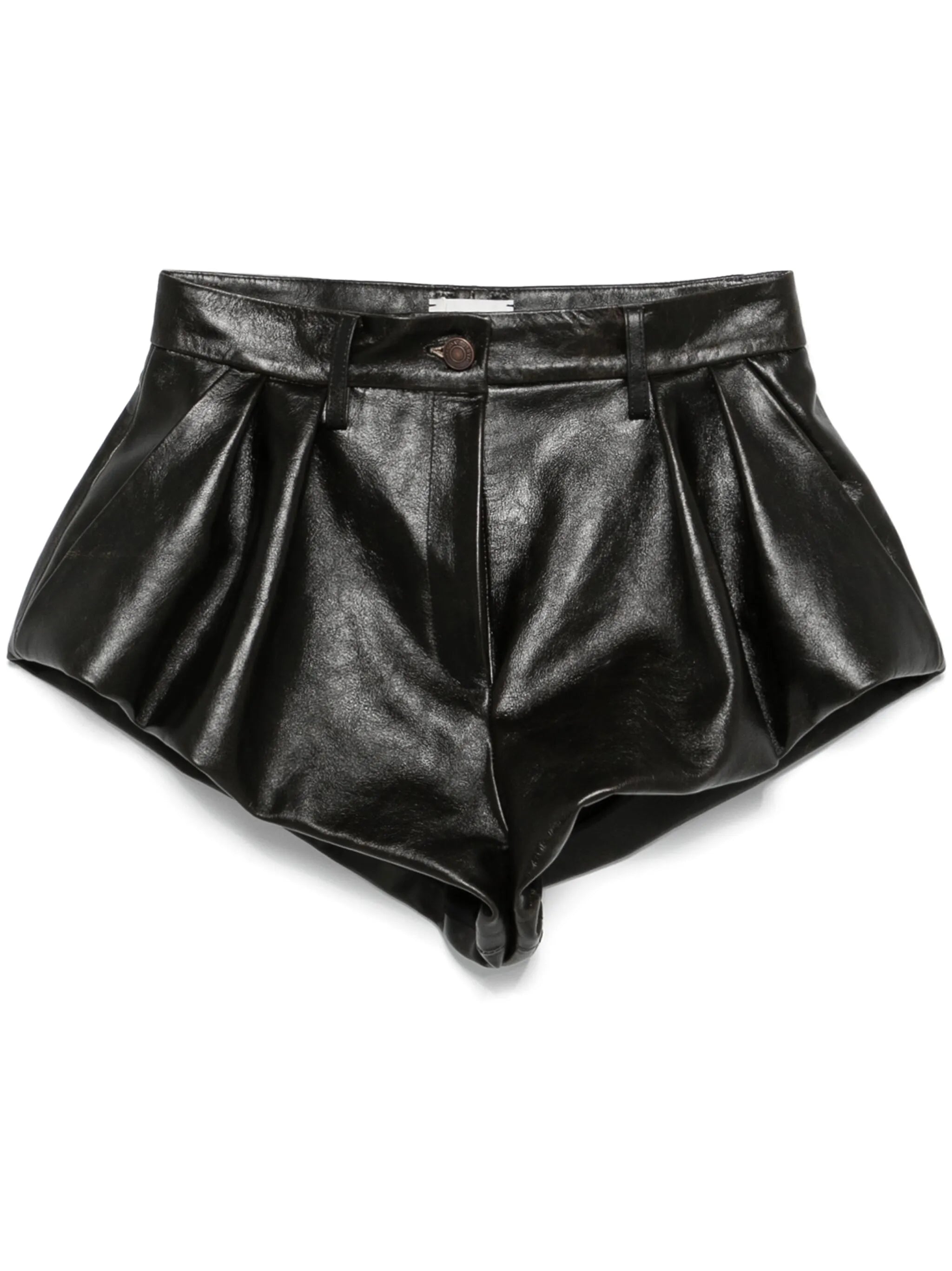 flared leather shorts