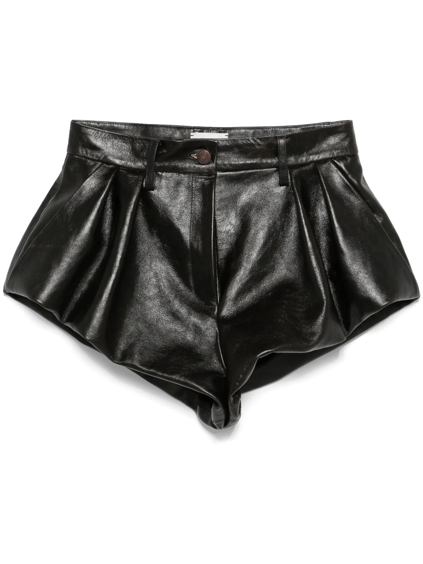 flared leather shorts