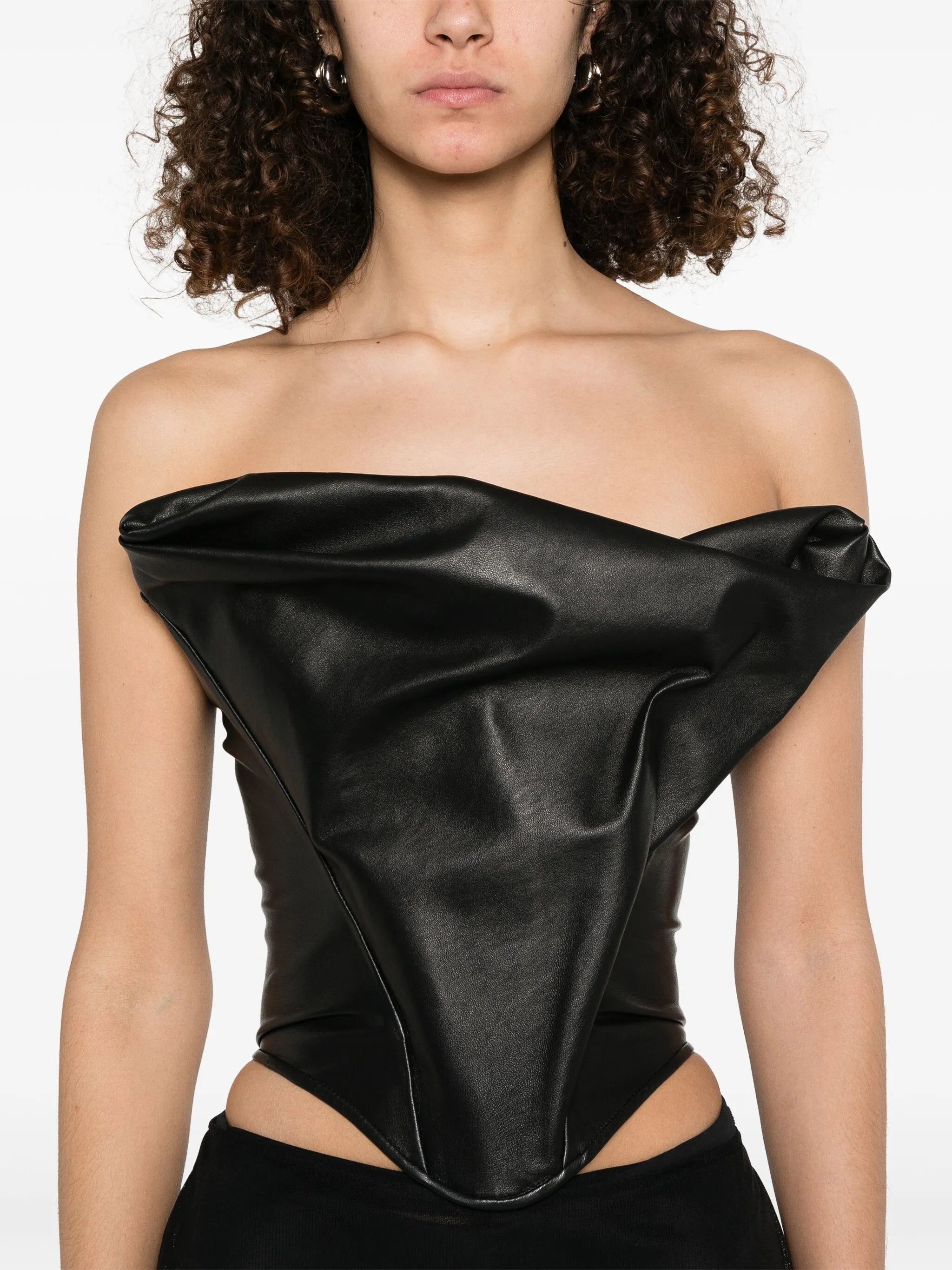 draped leather corset