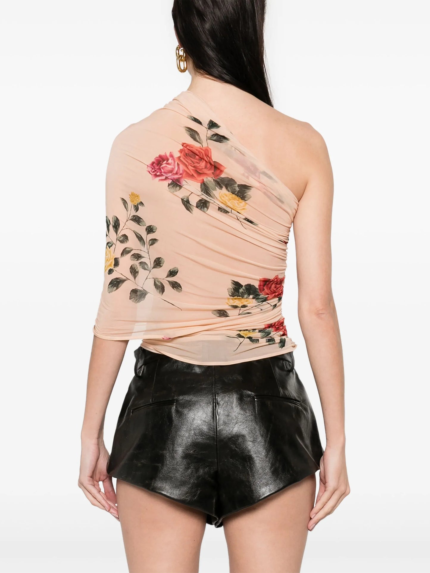 one-shoulder wrap blouse