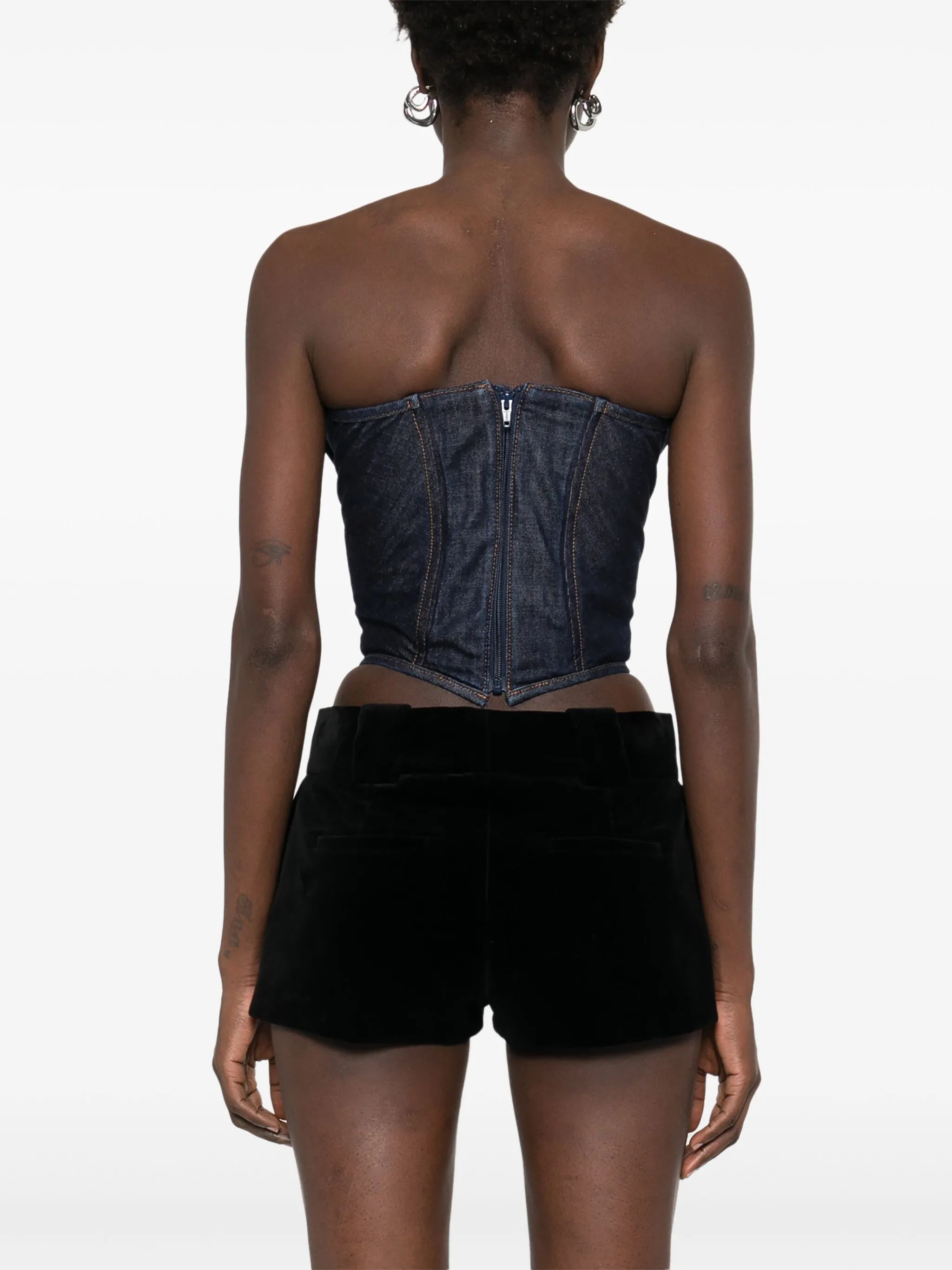 draped strapless corset top
