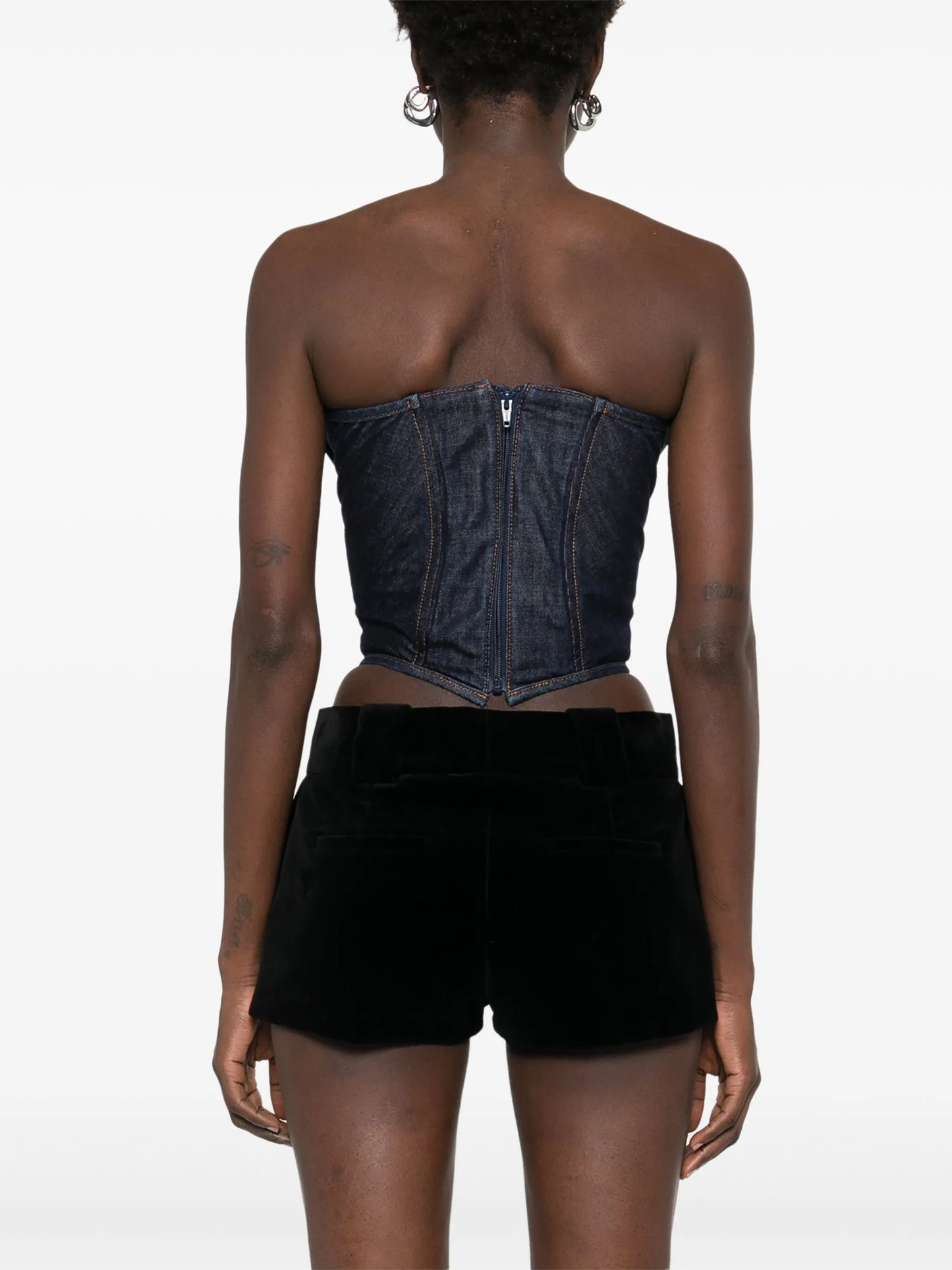 draped strapless corset top