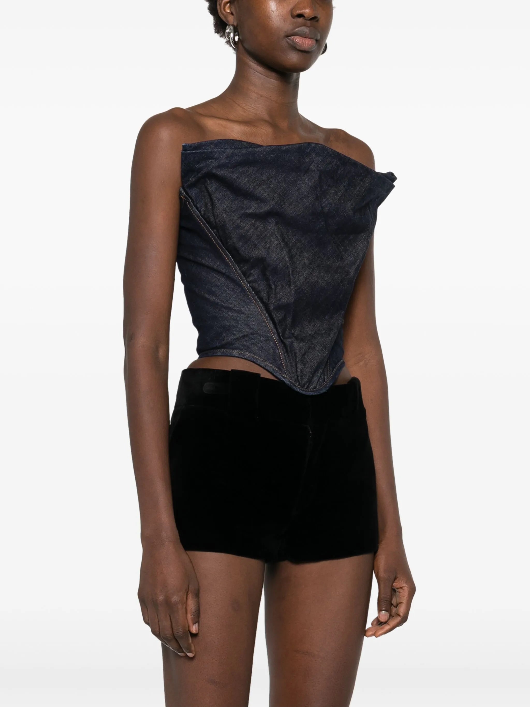 draped strapless corset top