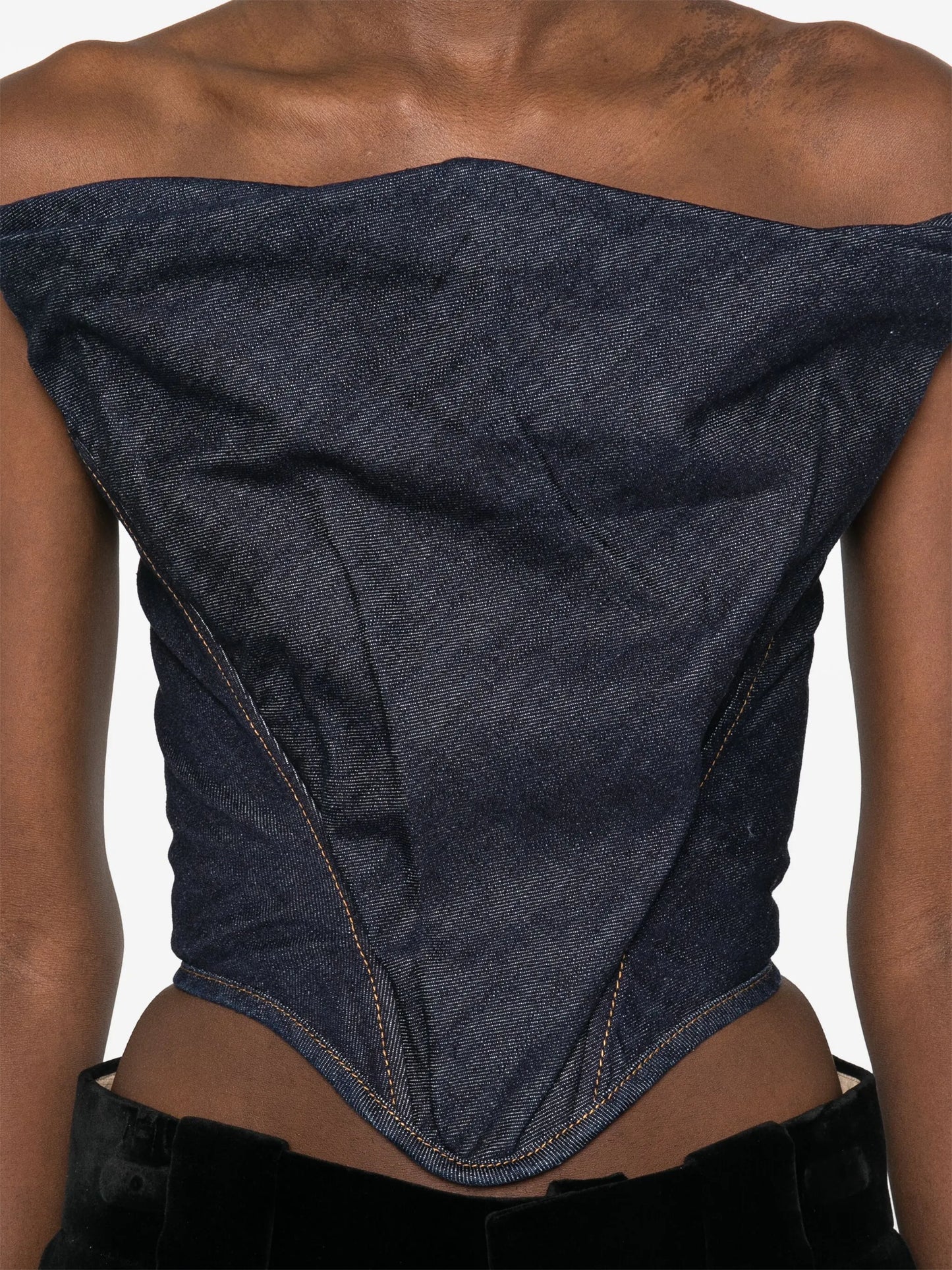 draped strapless corset top