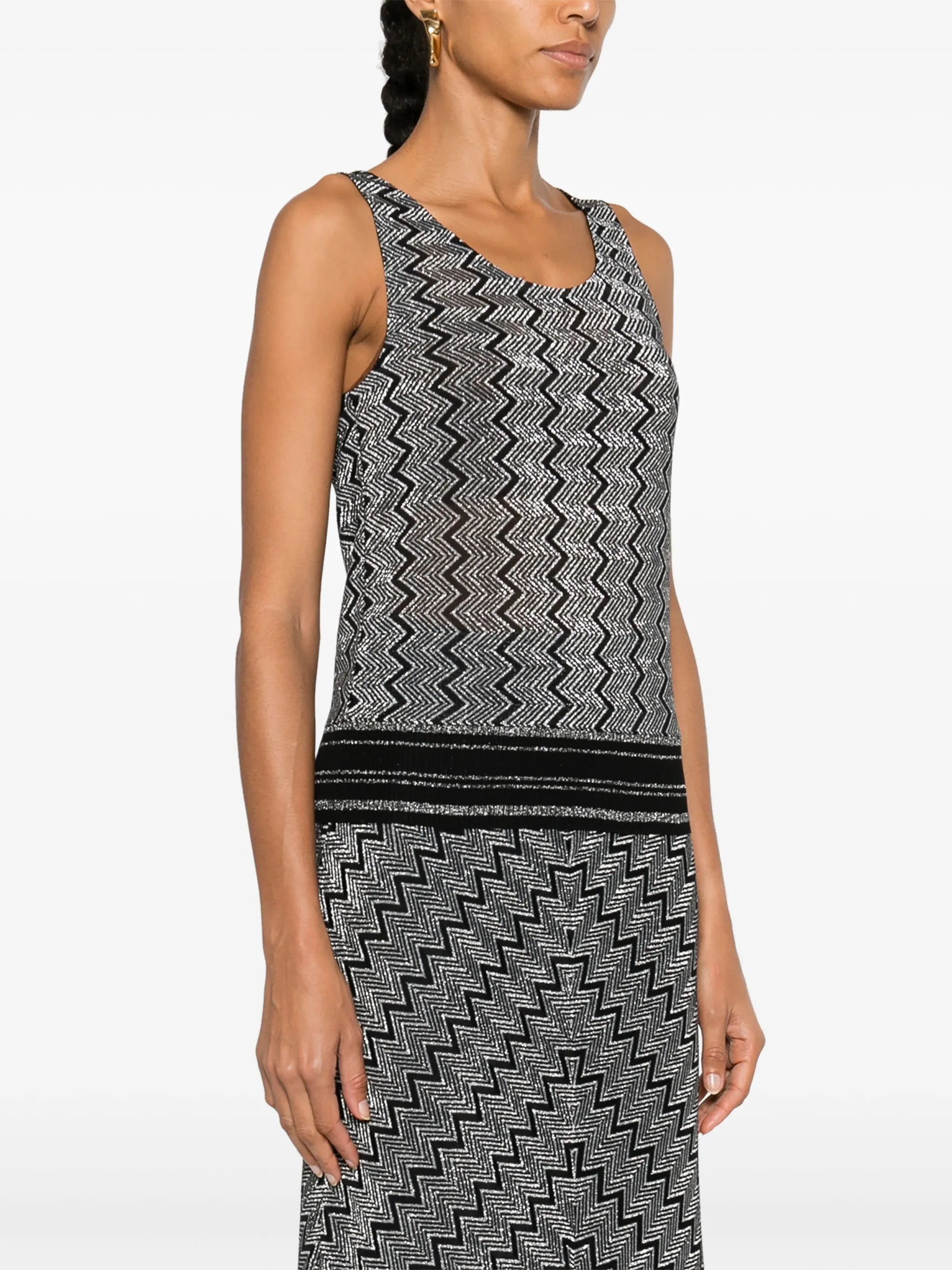 zigzag lamé top