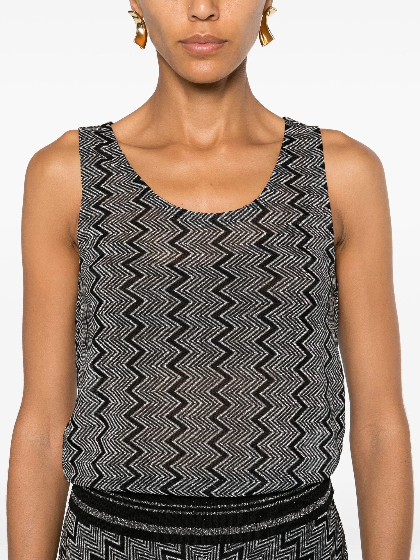 zigzag lamé top