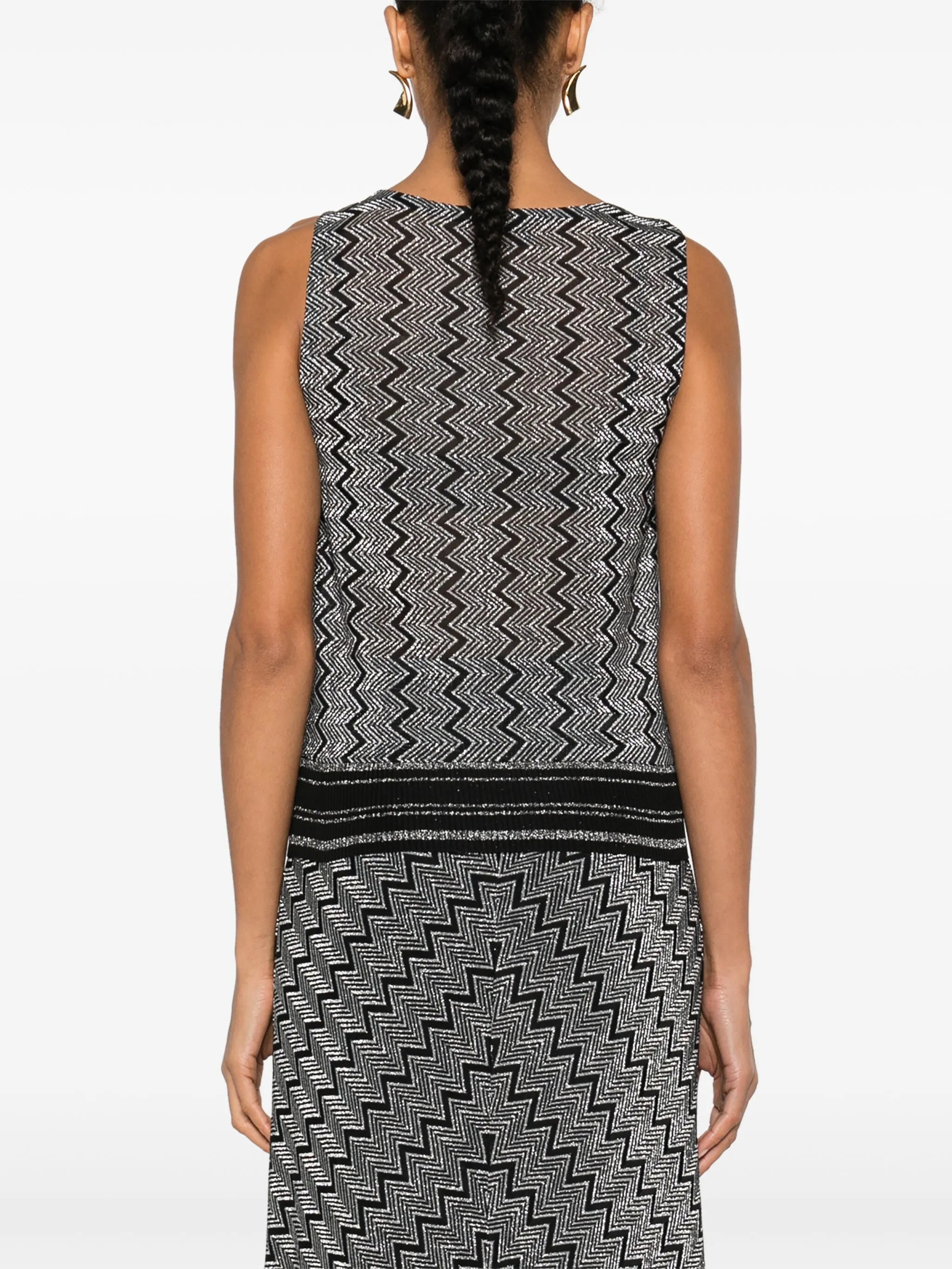 zigzag lamé top