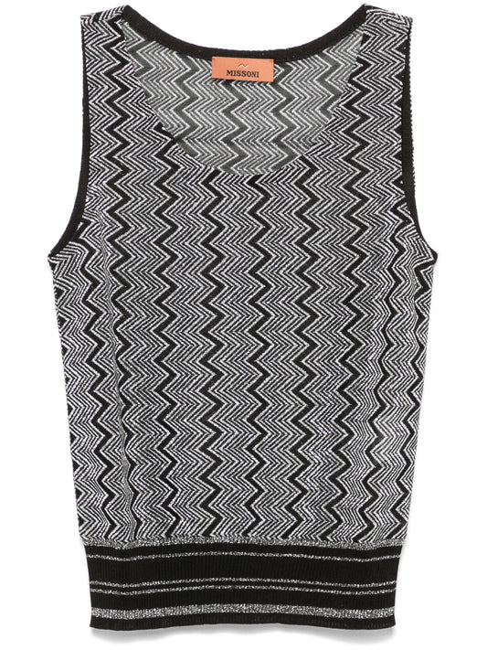 zigzag lamé top