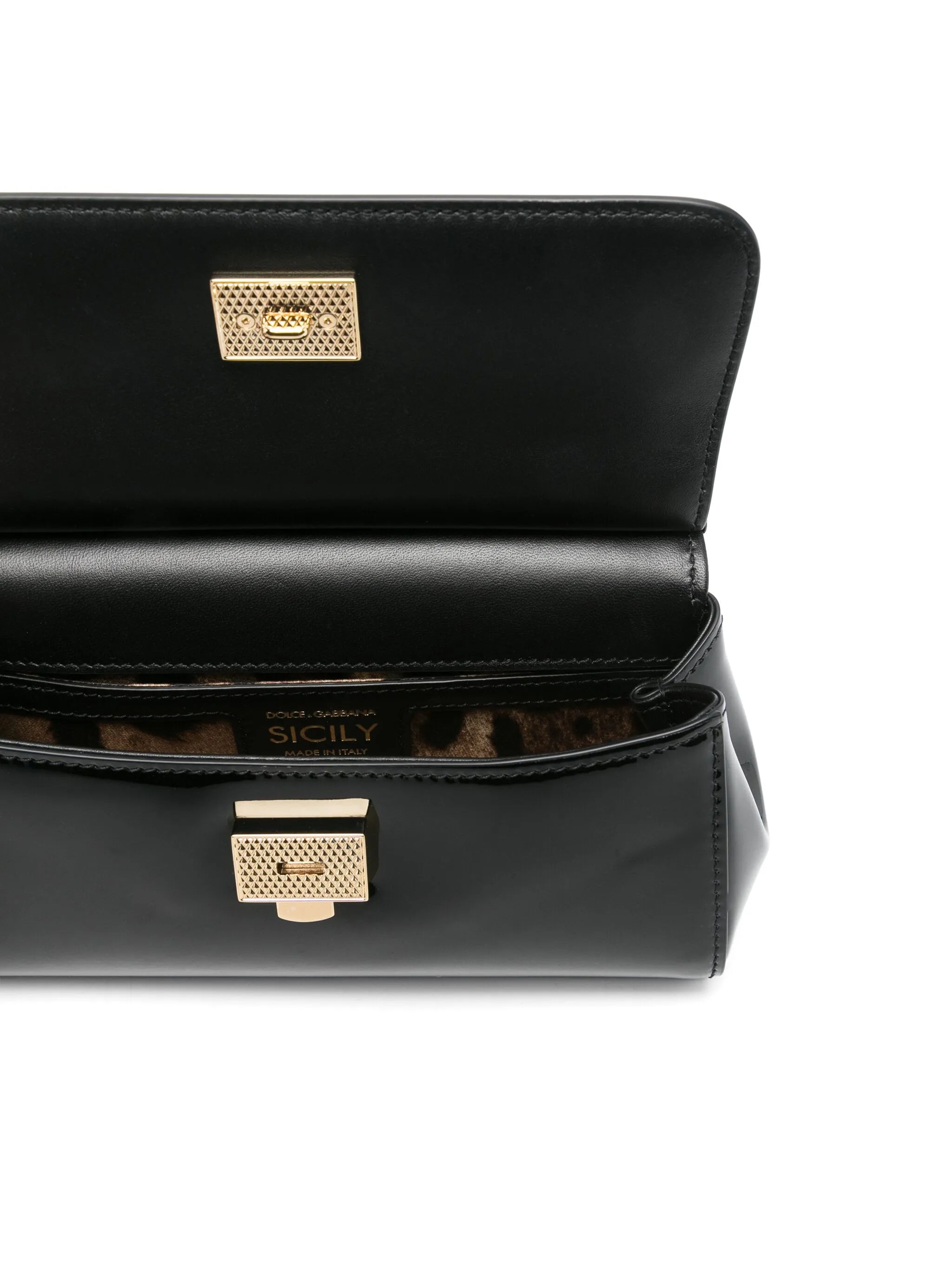 mini Sicily handbag in polished calf leather