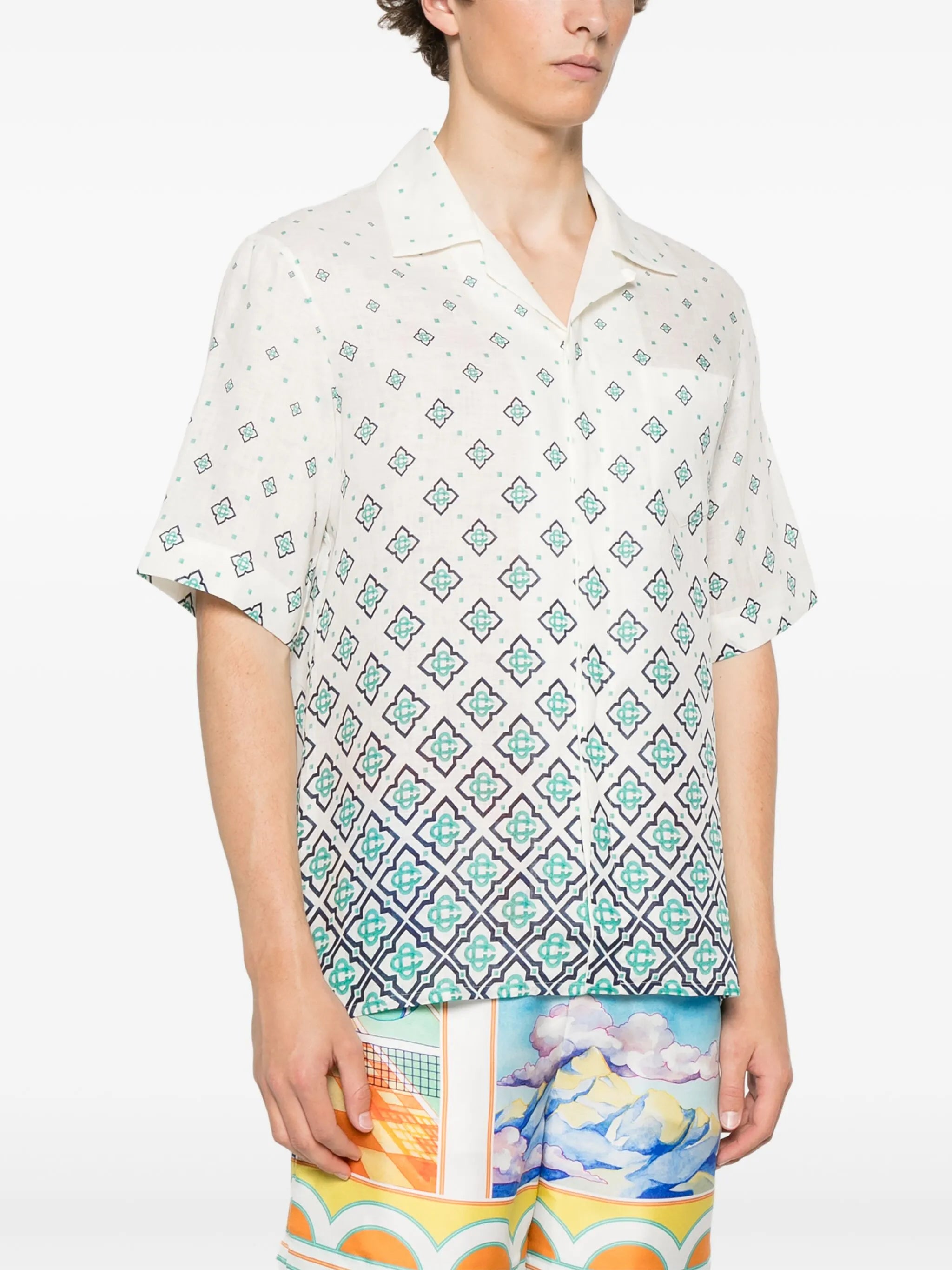 monogram-print shirt
