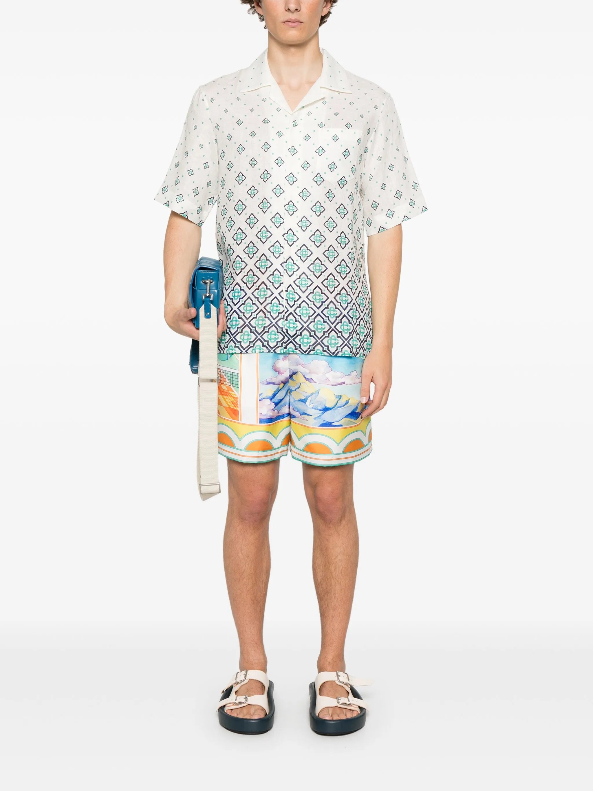monogram-print shirt